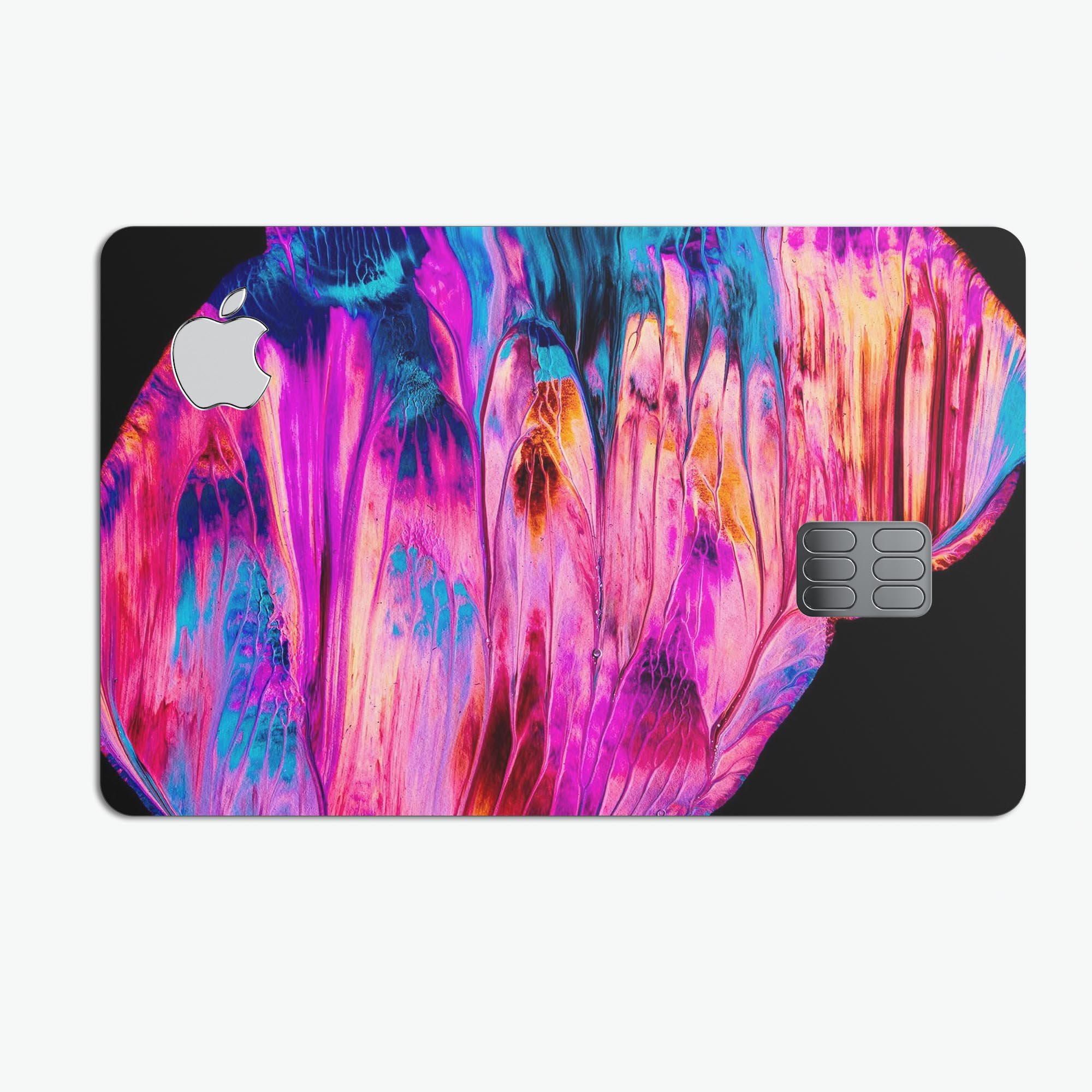 Liquid Abstract Paint V68 skin kit for Apple Card, showcasing premium vinyl design and available finishes.