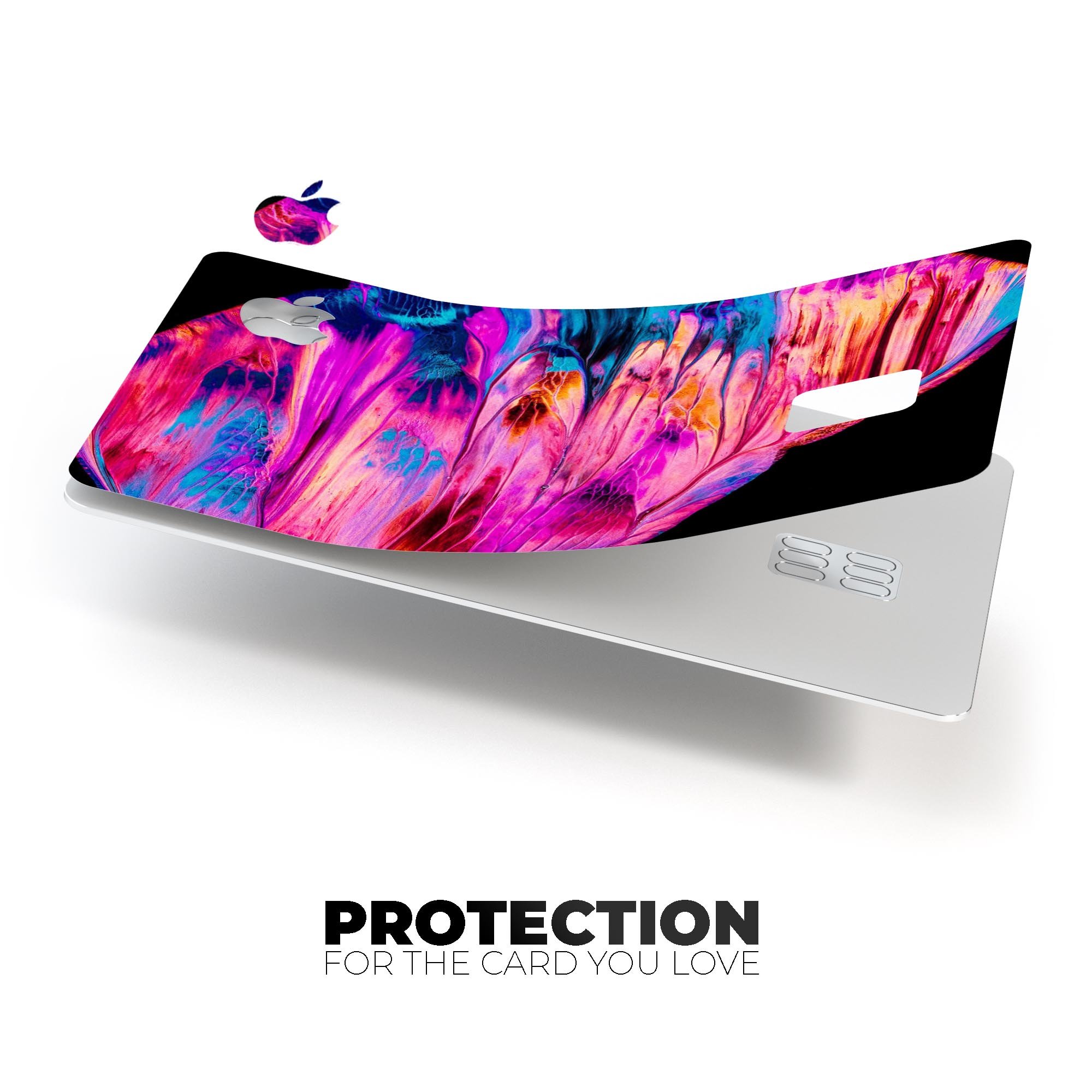 Liquid Abstract Paint V68 skin kit for Apple Card, showcasing premium vinyl design and available finishes.