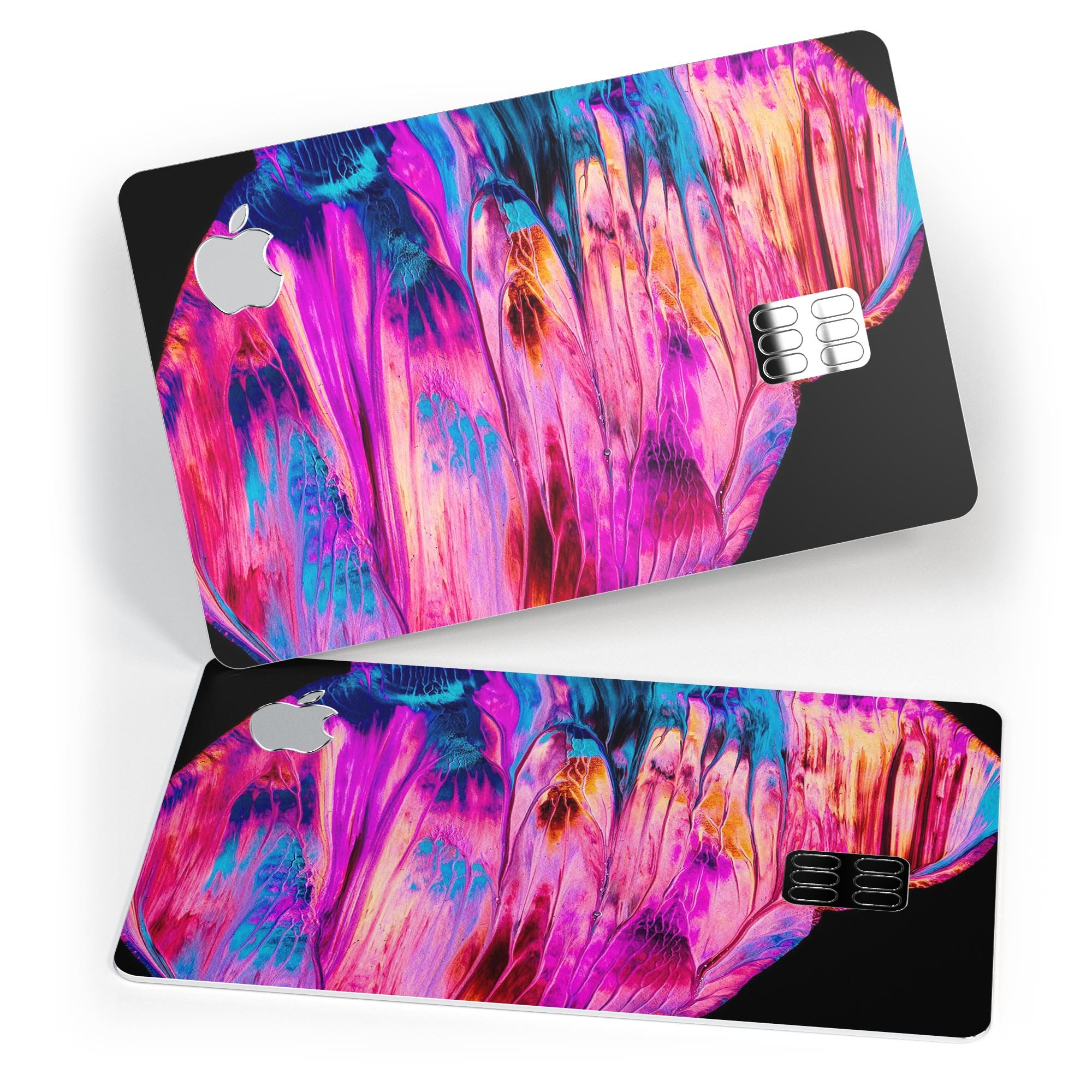 Liquid Abstract Paint V68 skin kit for Apple Card, showcasing premium vinyl design and available finishes.