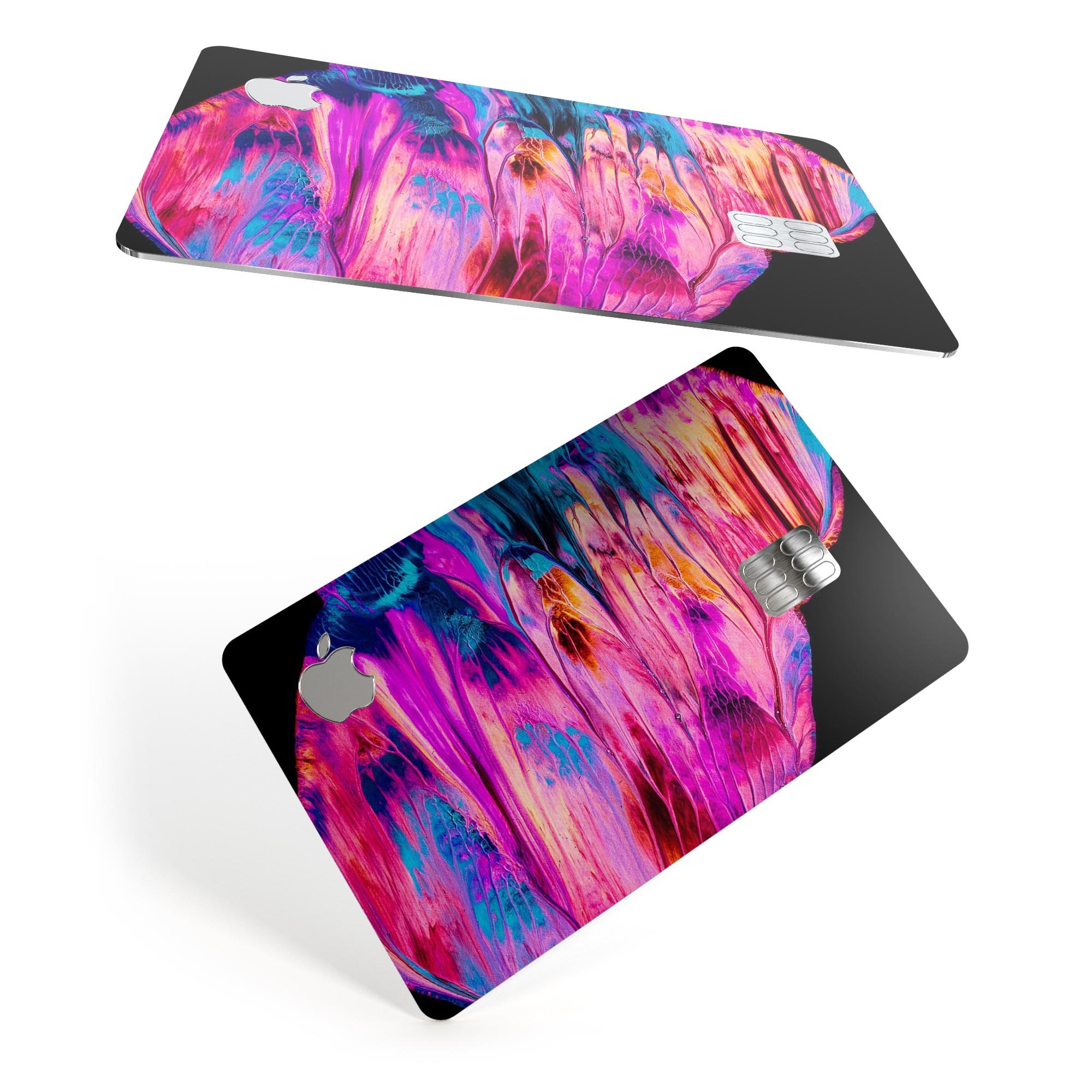 Liquid Abstract Paint V68 skin kit for Apple Card, showcasing premium vinyl design and available finishes.