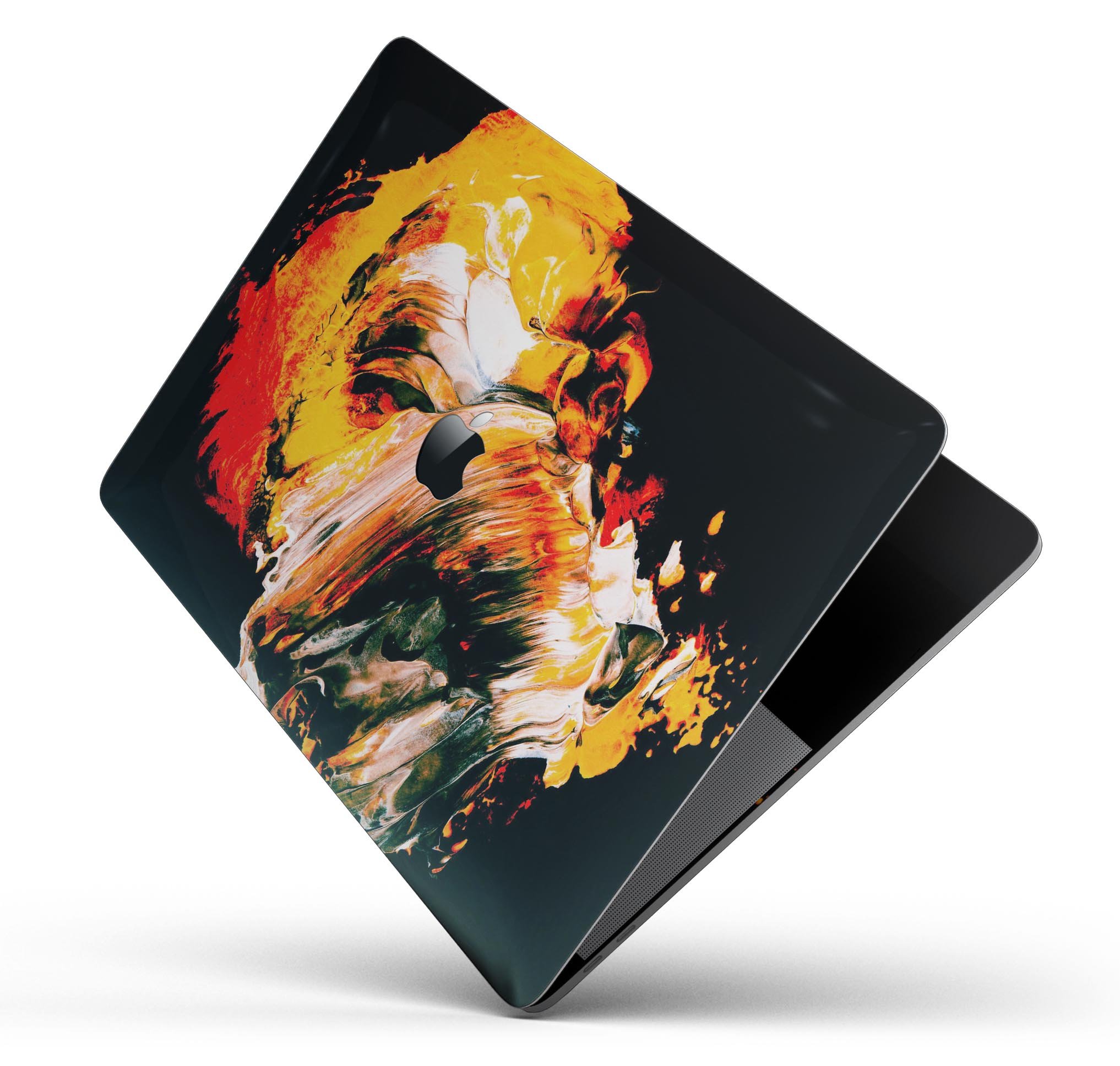 Liquid Abstract Paint V69 skin decal wrap kit for MacBook, showcasing vibrant colors and a sleek design.