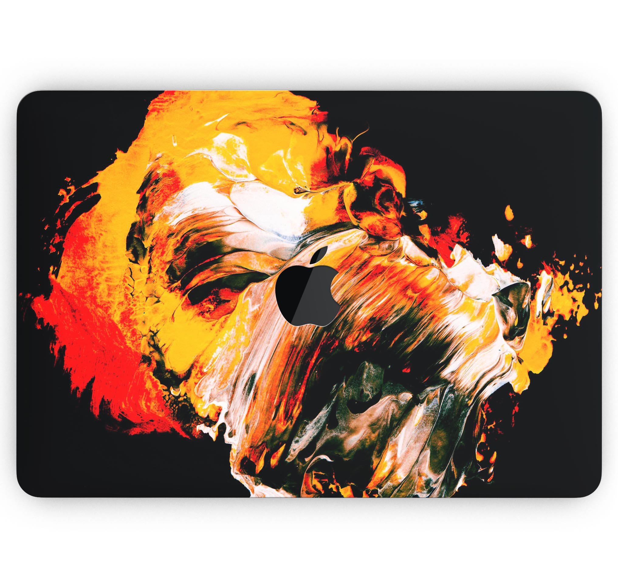 Liquid Abstract Paint V69 skin decal wrap kit for MacBook, showcasing vibrant colors and a sleek design.