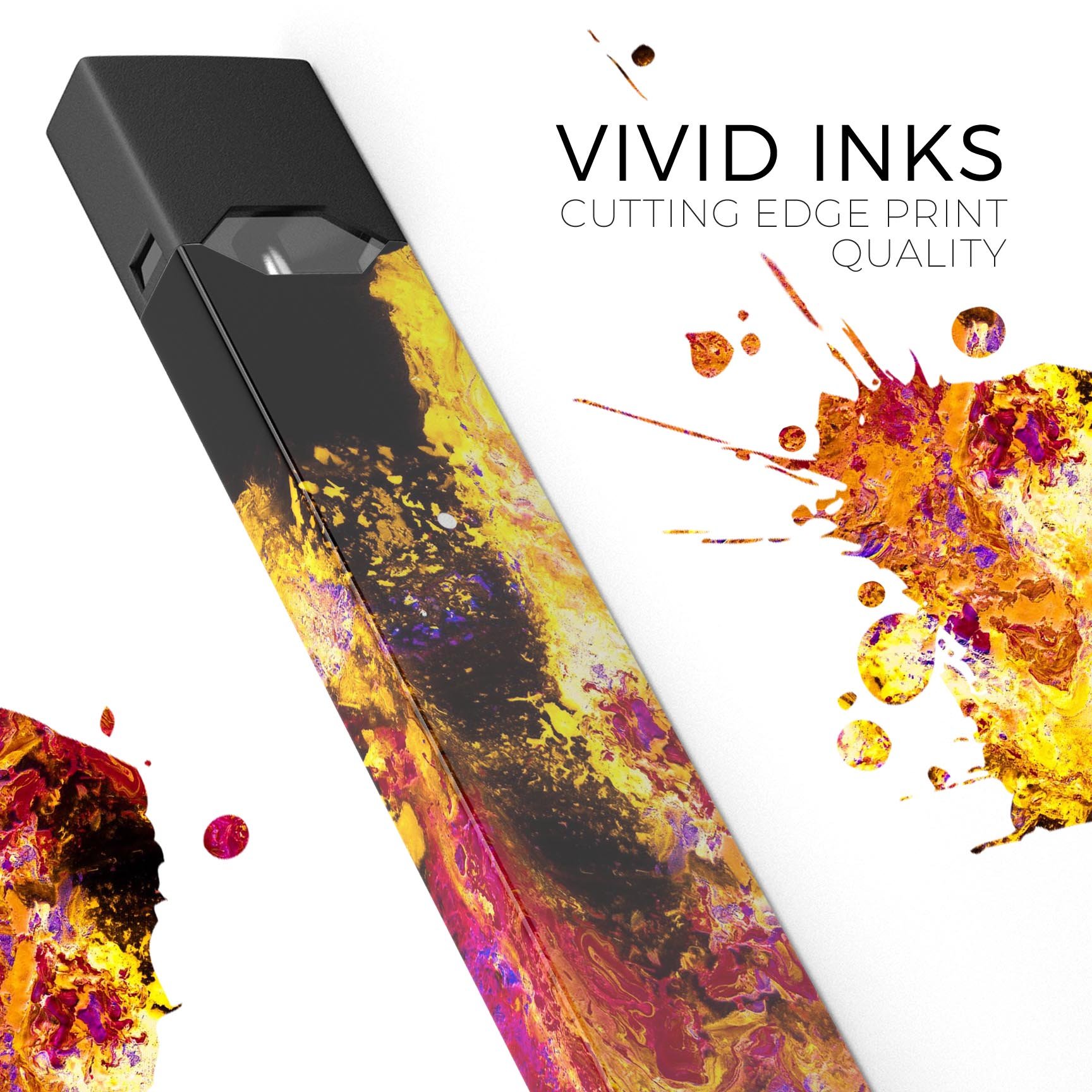 Liquid Abstract Paint V7 skin-wrap sticker for JUUL vaping device, showcasing vibrant abstract design and precision cut fit.