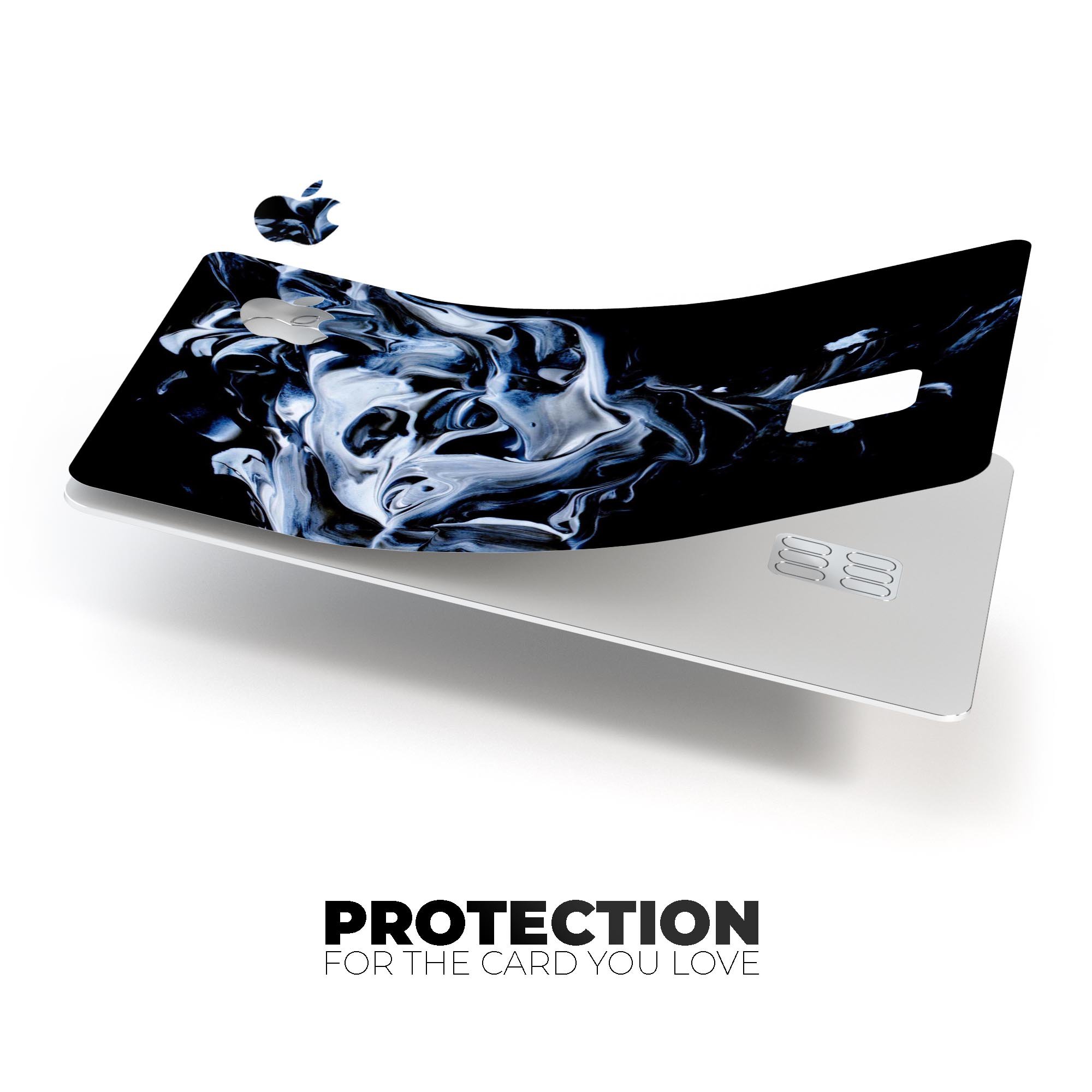 Liquid Abstract Paint V77 skin kit for Apple Card, showcasing premium vinyl design with ultra-gloss and soft-matte finish options.