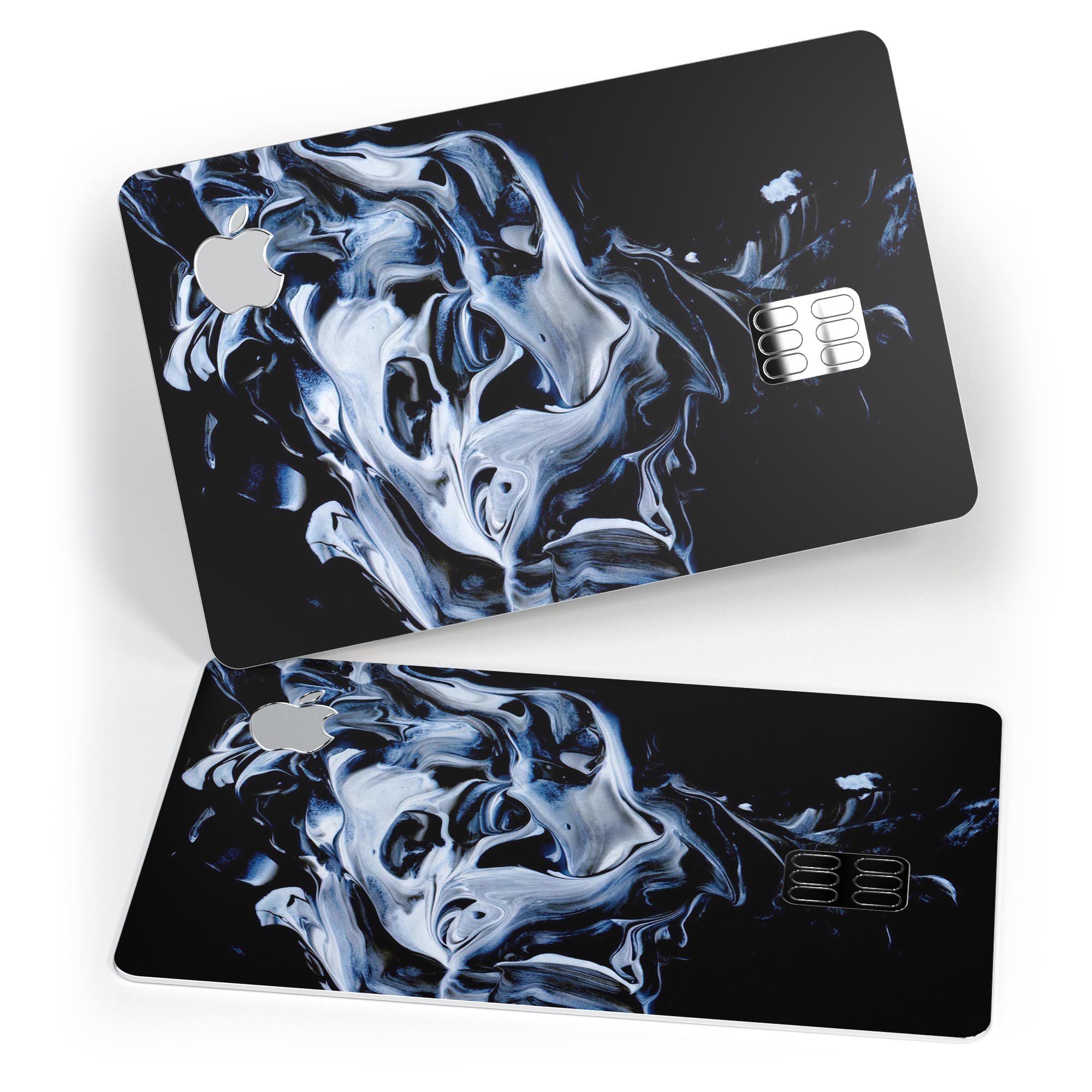 Liquid Abstract Paint V77 skin kit for Apple Card, showcasing premium vinyl design with ultra-gloss and soft-matte finish options.