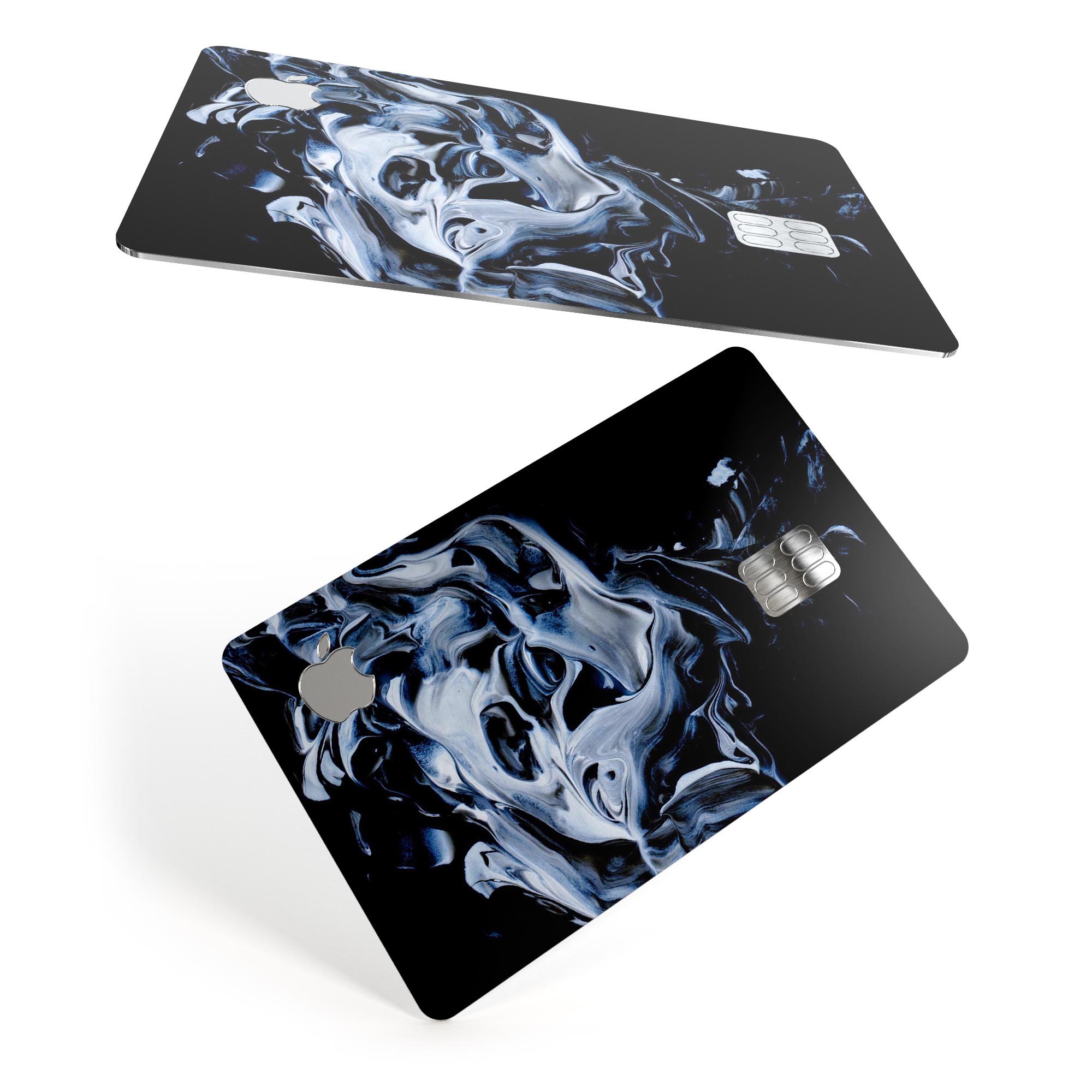 Liquid Abstract Paint V77 skin kit for Apple Card, showcasing premium vinyl design with ultra-gloss and soft-matte finish options.