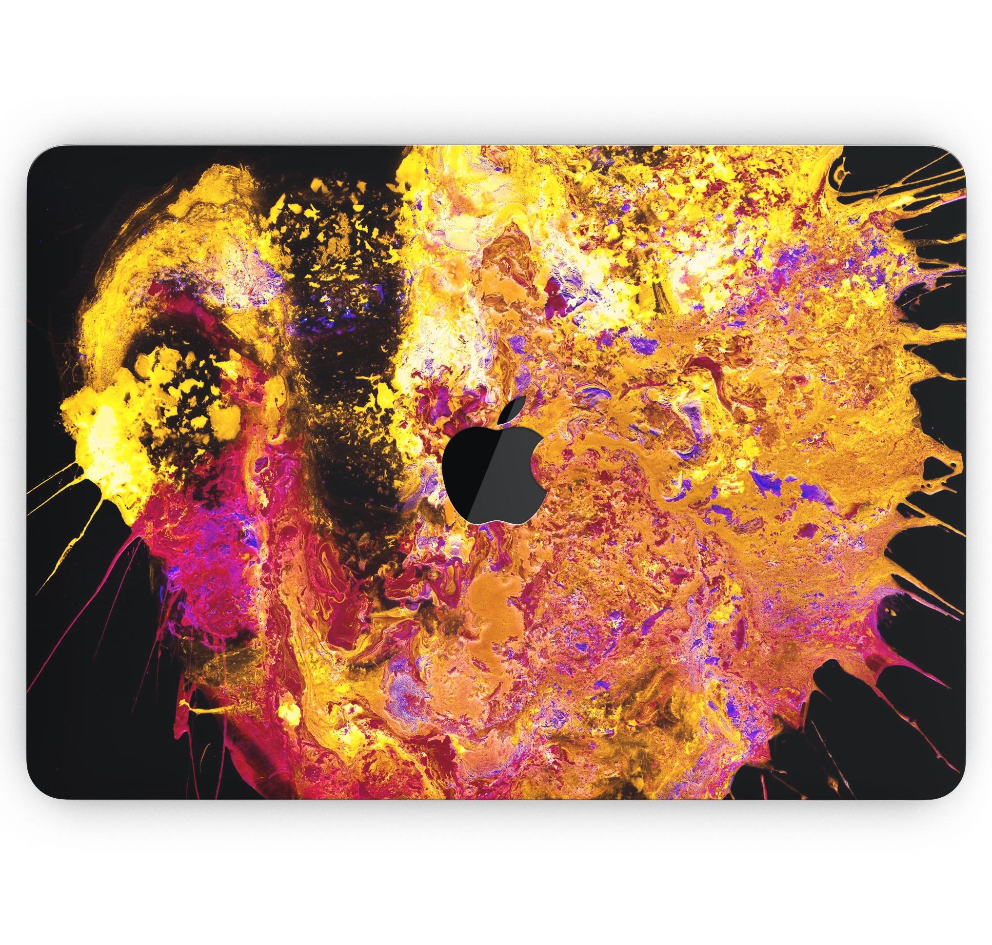 Liquid Abstract Paint V7 skin decal wrap kit for Apple MacBook, showcasing vibrant colors and a sleek design.