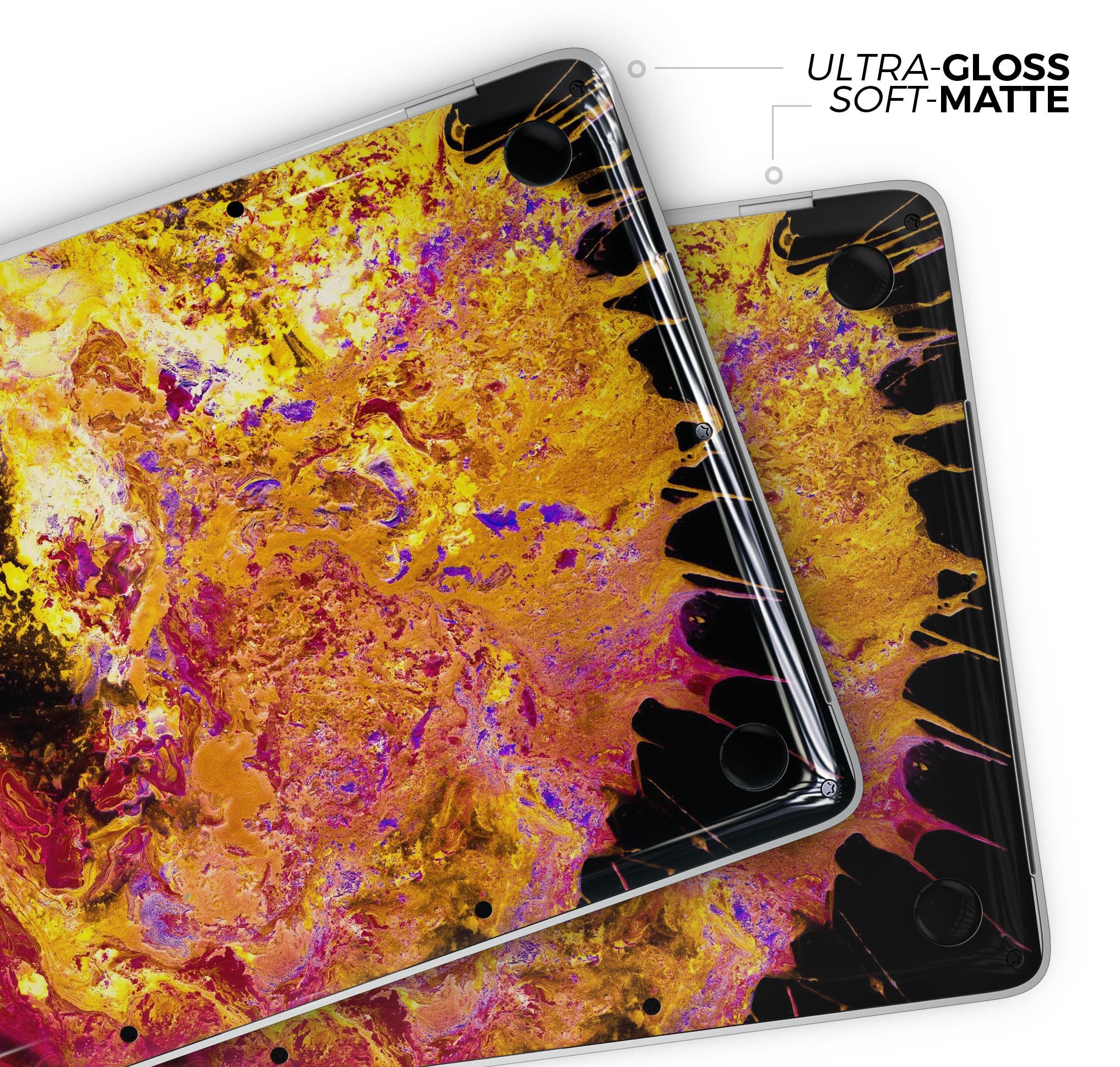 Liquid Abstract Paint V7 skin decal wrap kit for Apple MacBook, showcasing vibrant colors and a sleek design.