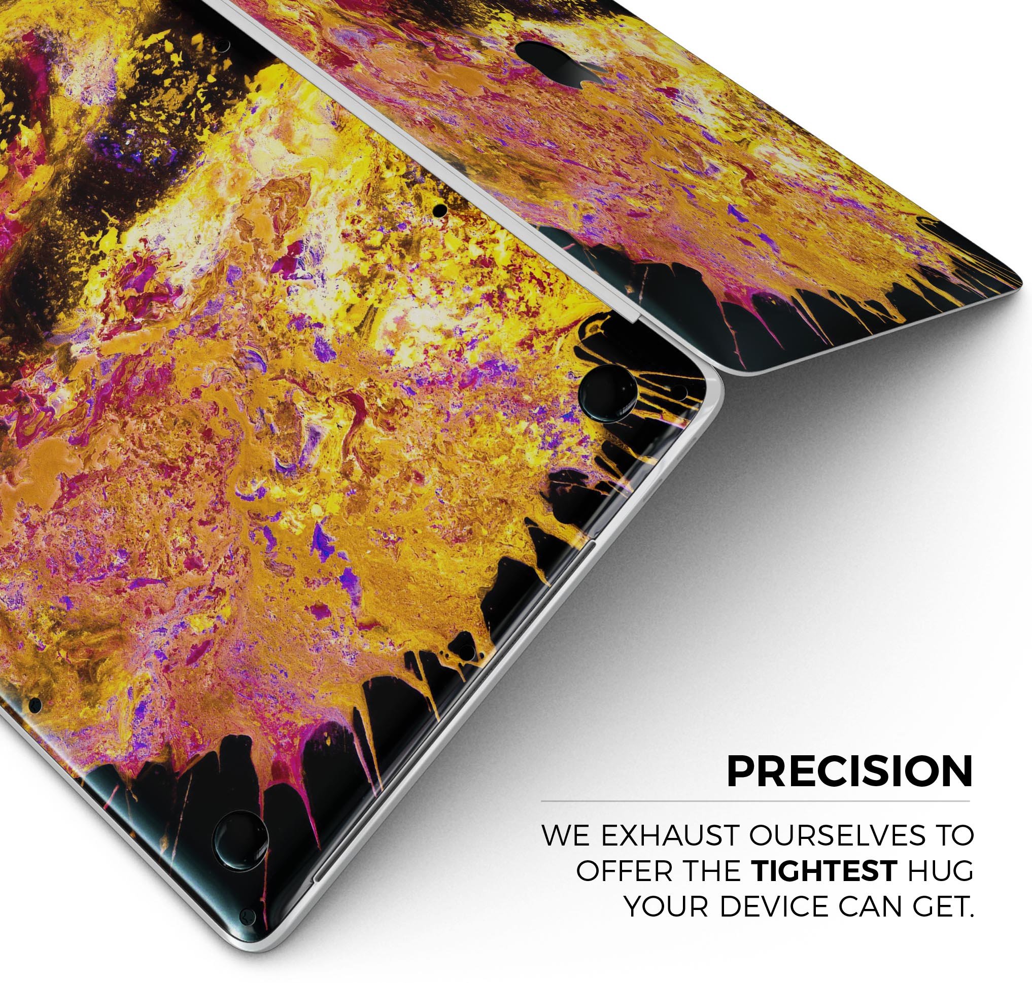 Liquid Abstract Paint V7 skin decal wrap kit for Apple MacBook, showcasing vibrant colors and a sleek design.