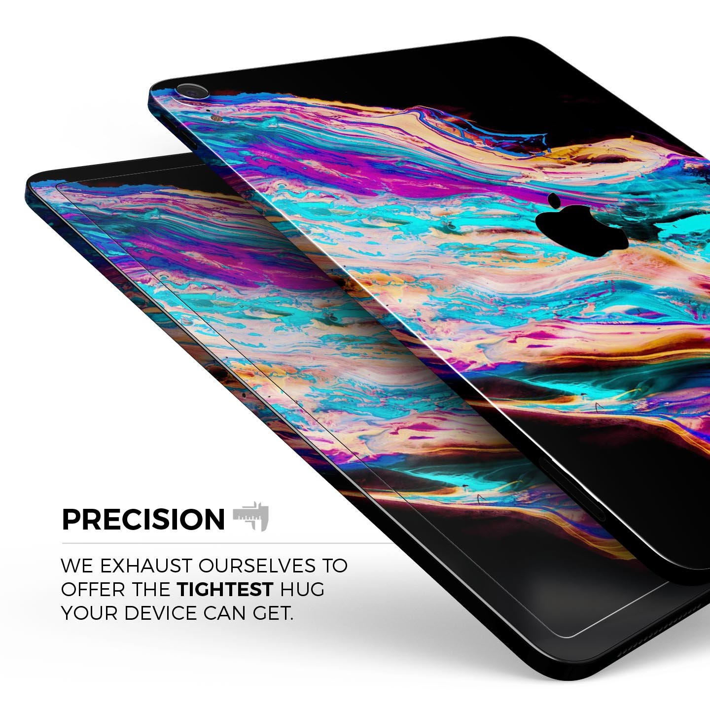 Liquid Abstract Paint V71 skin decal for Apple iPad, showcasing vibrant abstract design and premium 3M material.