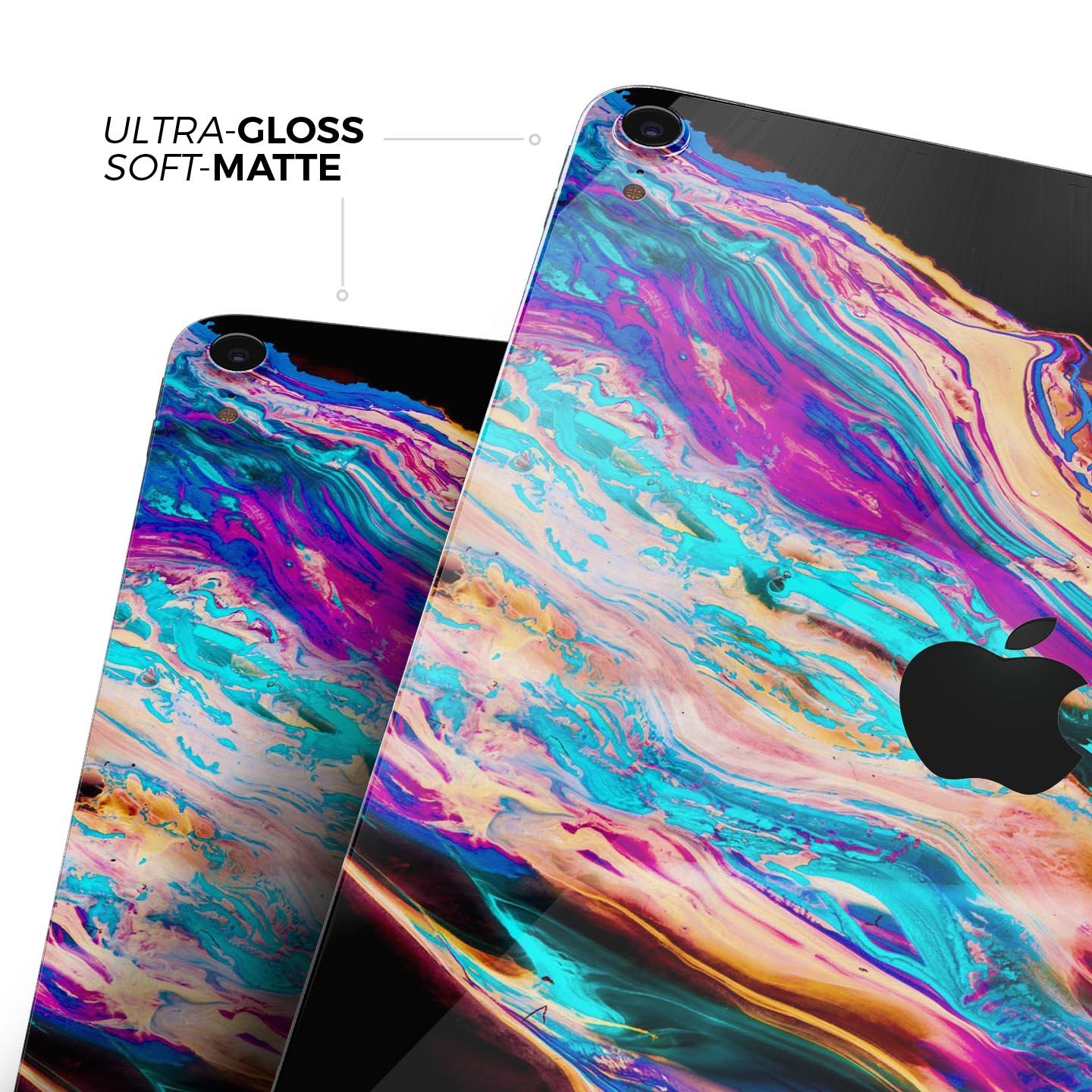 Liquid Abstract Paint V71 skin decal for Apple iPad, showcasing vibrant abstract design and premium 3M material.