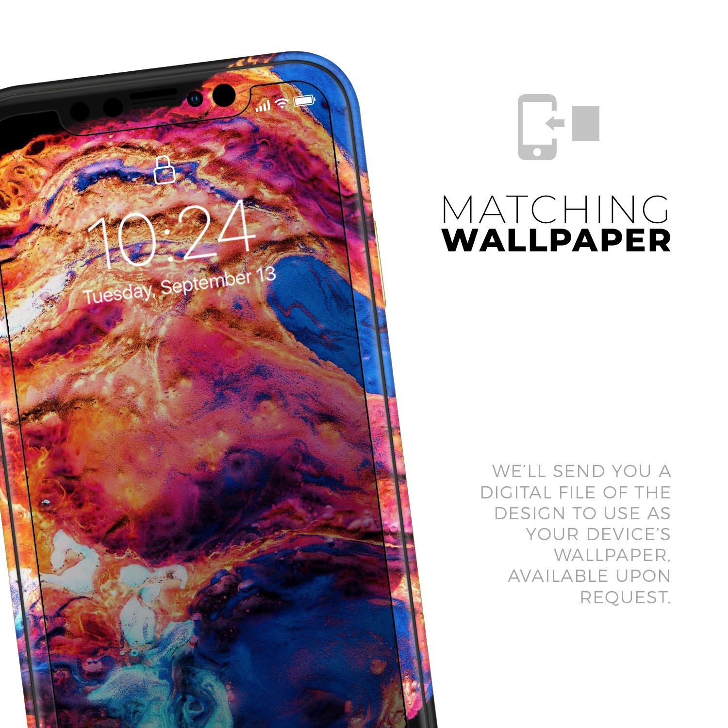 Liquid Abstract Paint V72 skin for Apple iPhone, showcasing vibrant colors and sleek design.