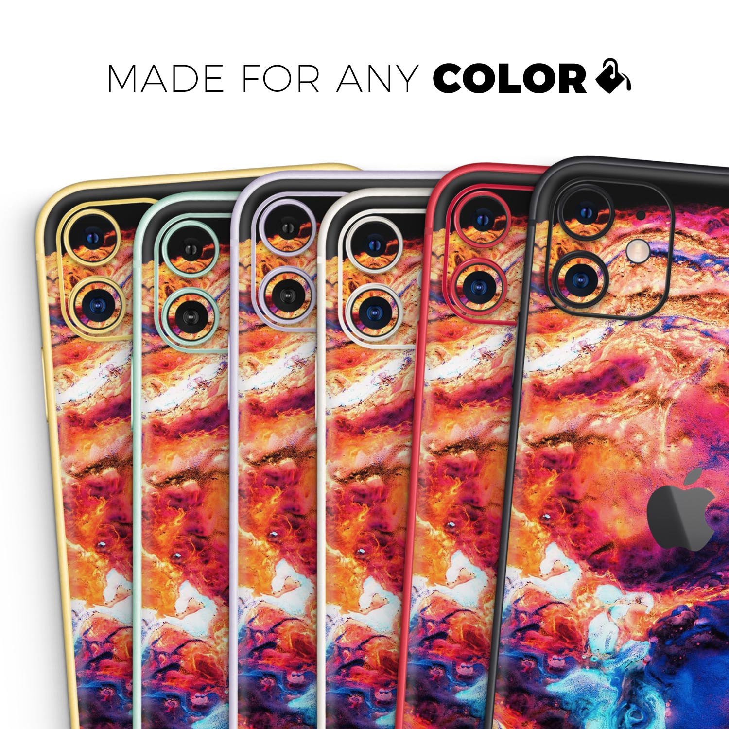 Liquid Abstract Paint V72 skin for Apple iPhone, showcasing vibrant colors and sleek design.