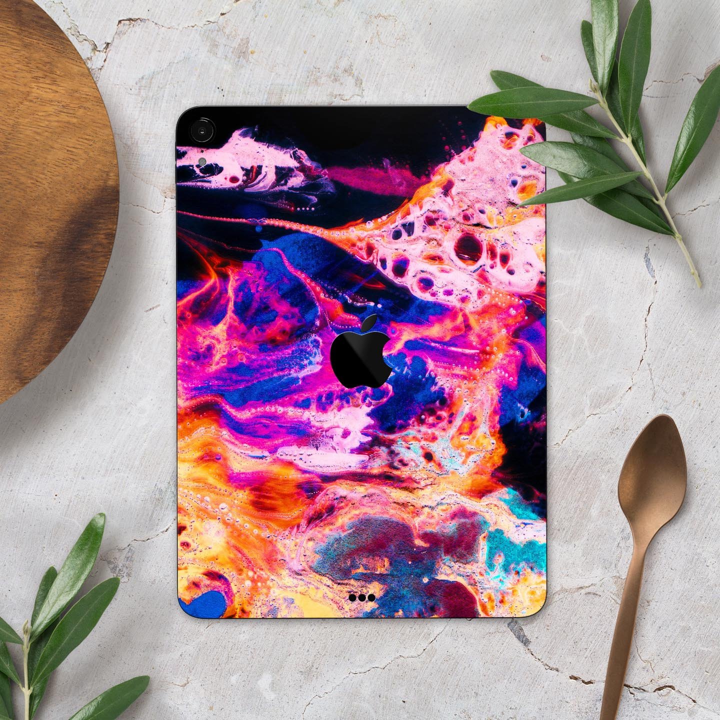 Liquid Abstract Paint V74 skin decal for Apple iPad, showcasing vibrant abstract design and premium 3M material.