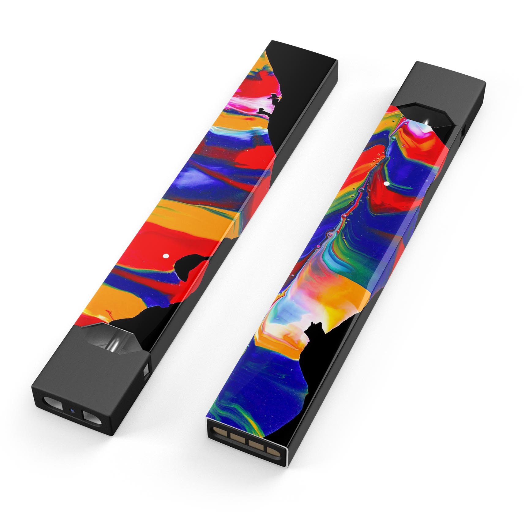 Liquid Abstract Paint V75 skin-wrap sticker designed for JUUL vaping device, showcasing vibrant abstract design and protective features.