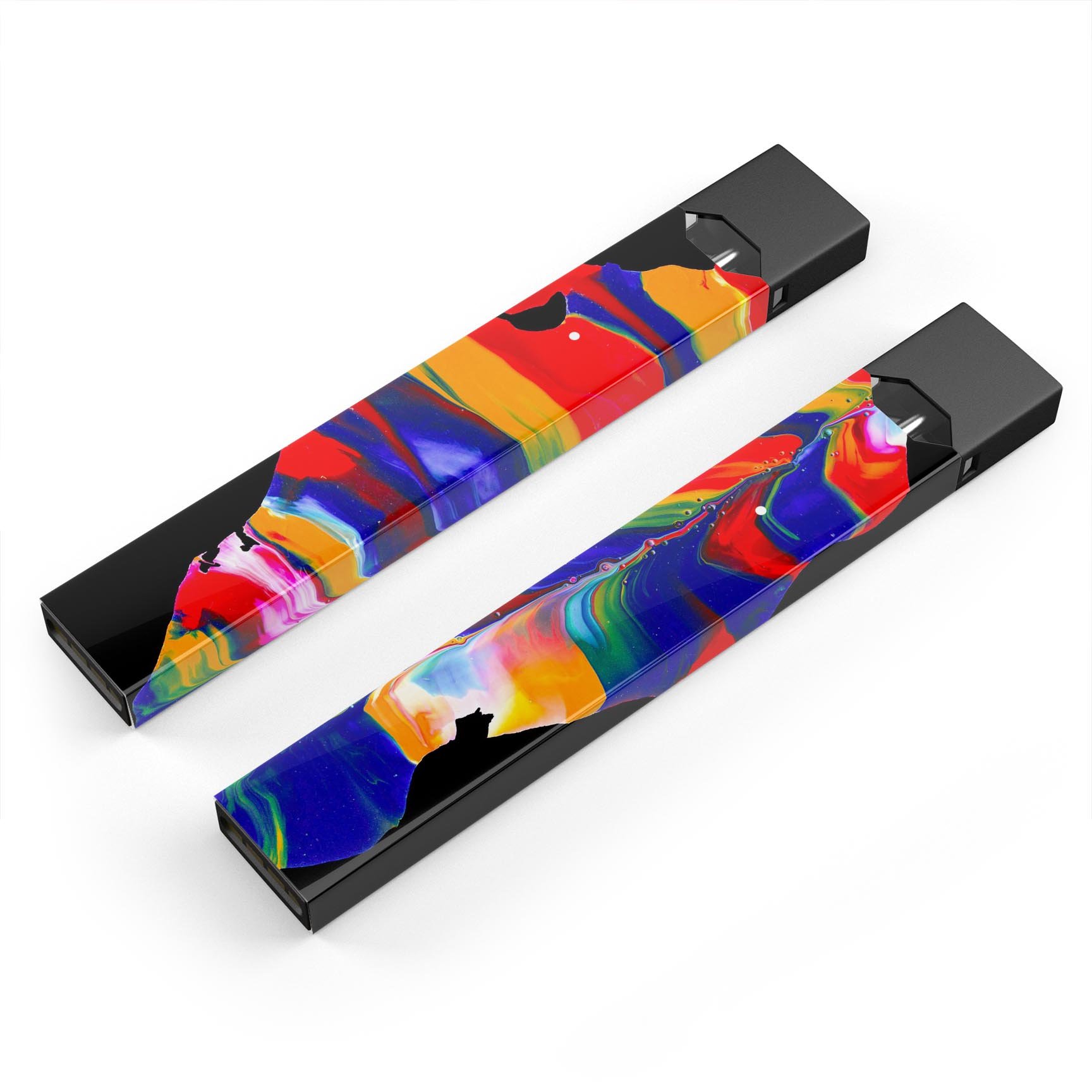 Liquid Abstract Paint V75 skin-wrap sticker designed for JUUL vaping device, showcasing vibrant abstract design and protective features.