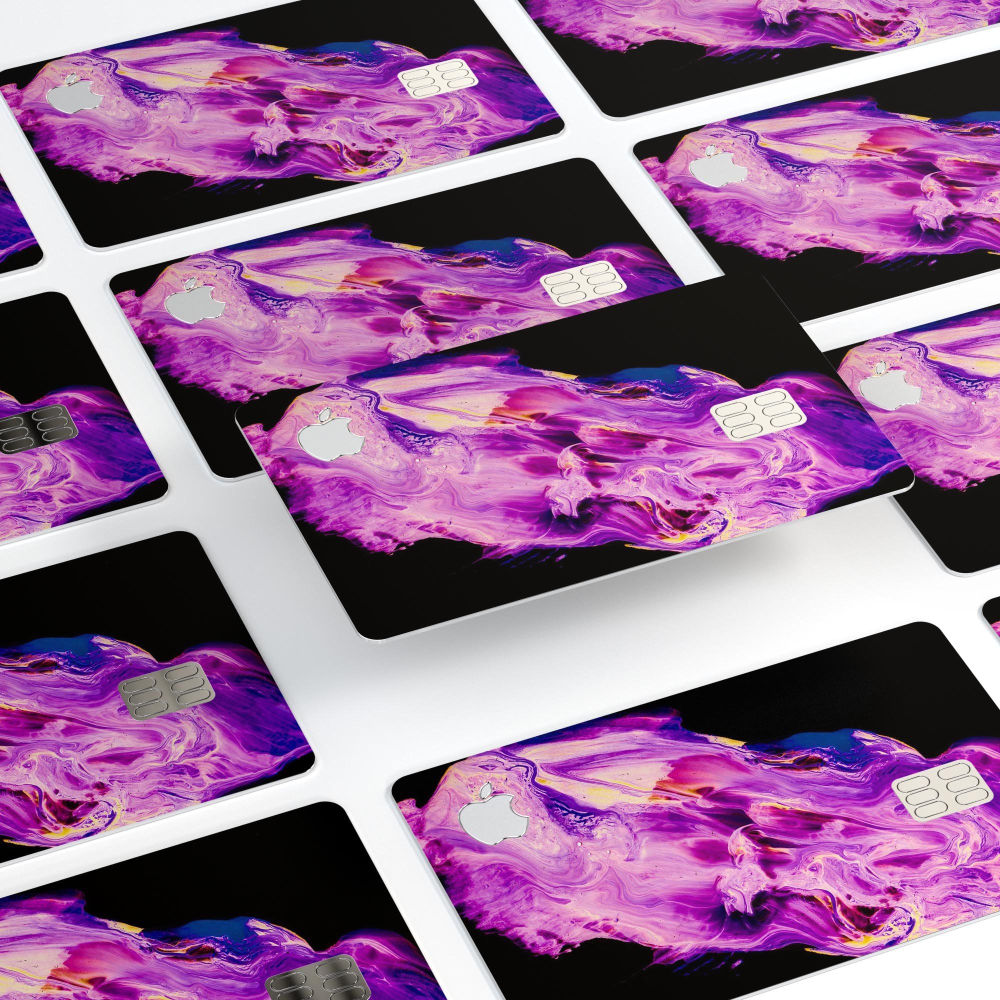 Liquid Abstract Paint V76 skin for Apple Card, showcasing premium vinyl design with glossy finish.