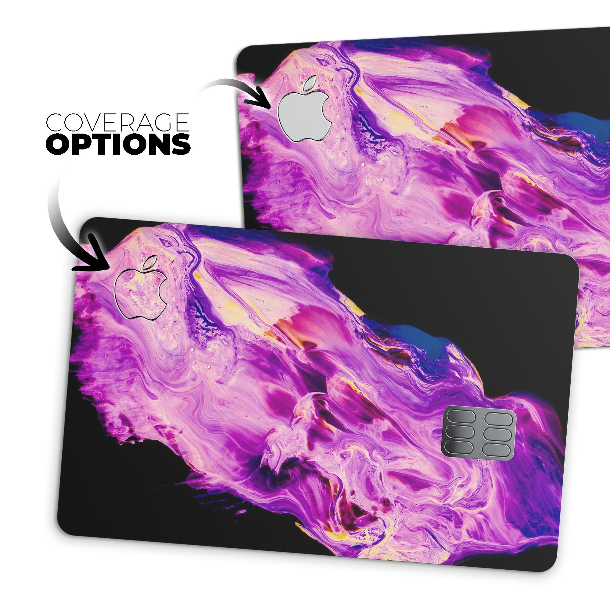 Liquid Abstract Paint V76 skin for Apple Card, showcasing premium vinyl design with glossy finish.