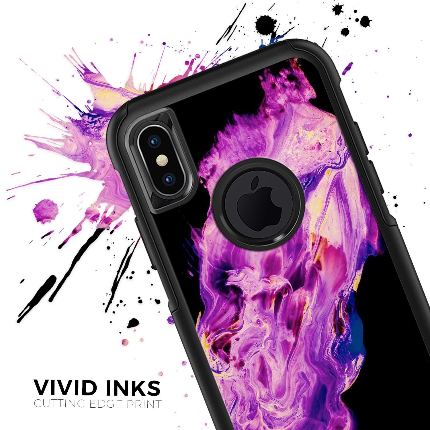 Liquid Abstract Paint V76 Skin Kit for iPhone OtterBox cases featuring vibrant abstract design and premium 3M materials.