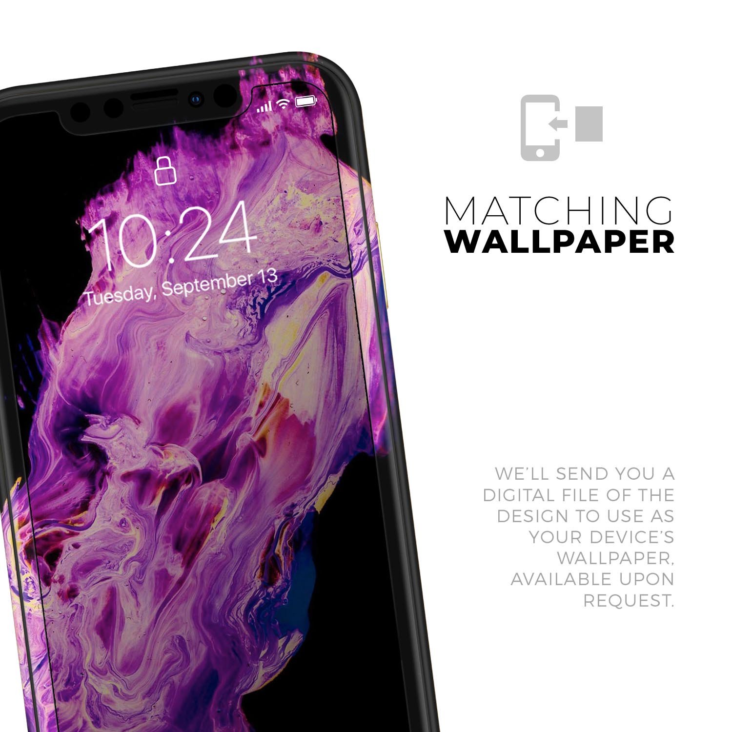 Liquid Abstract Paint V76 skin for Apple iPhone, showcasing vibrant colors and a sleek design.