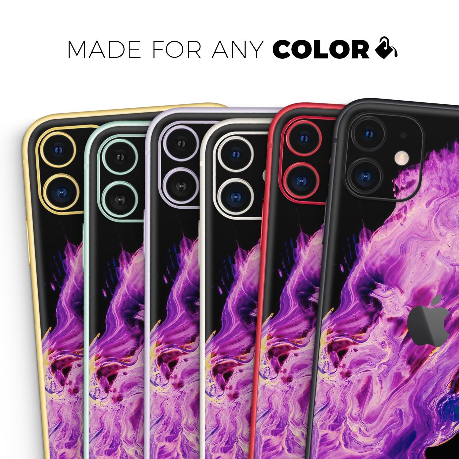 Liquid Abstract Paint V76 skin for Apple iPhone, showcasing vibrant colors and a sleek design.