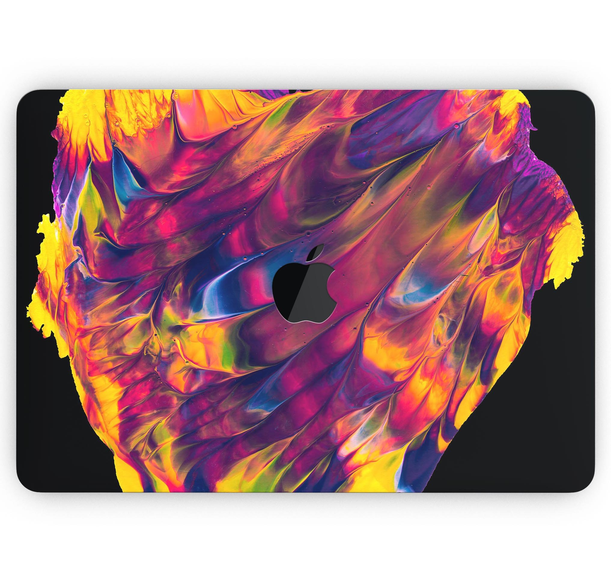 Liquid Abstract Paint V78 skin decal wrap kit for MacBook, showcasing vibrant colors and a sleek design.