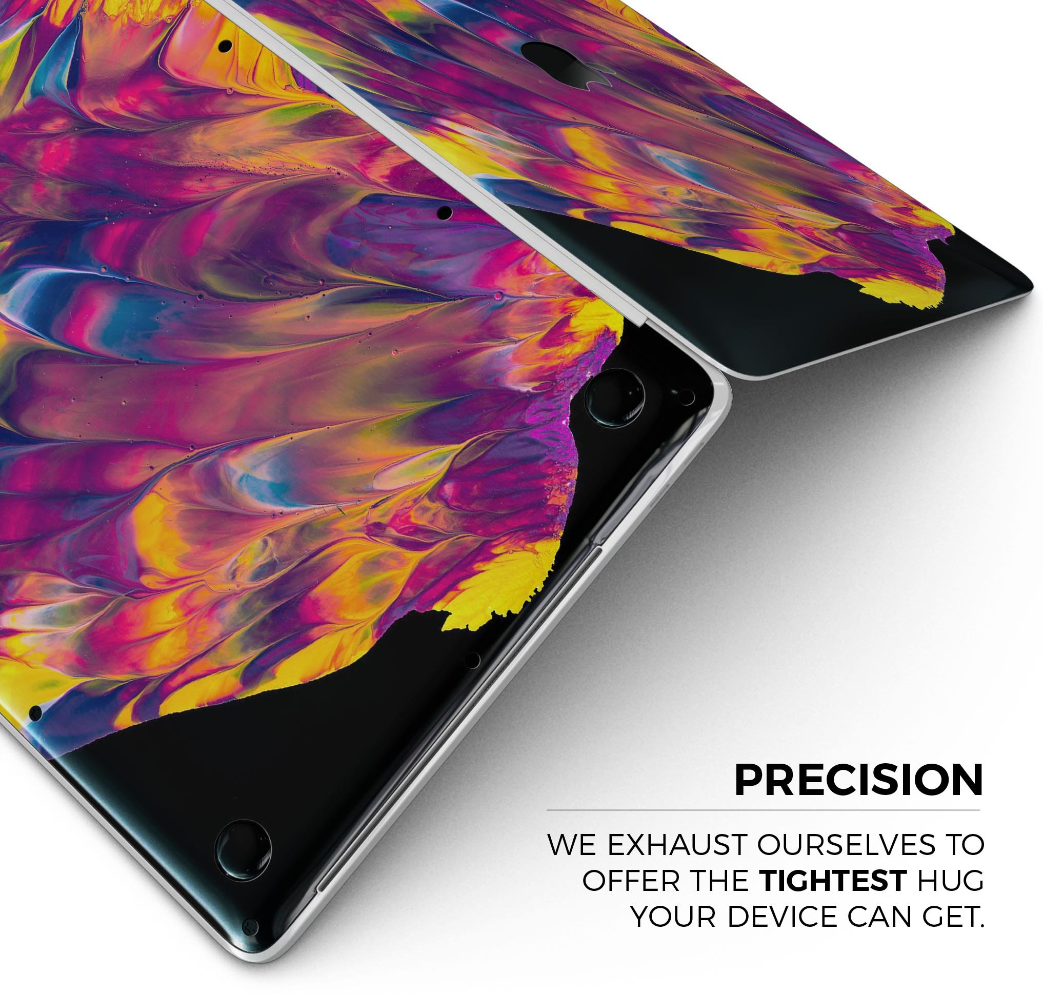 Liquid Abstract Paint V78 skin decal wrap kit for MacBook, showcasing vibrant colors and a sleek design.