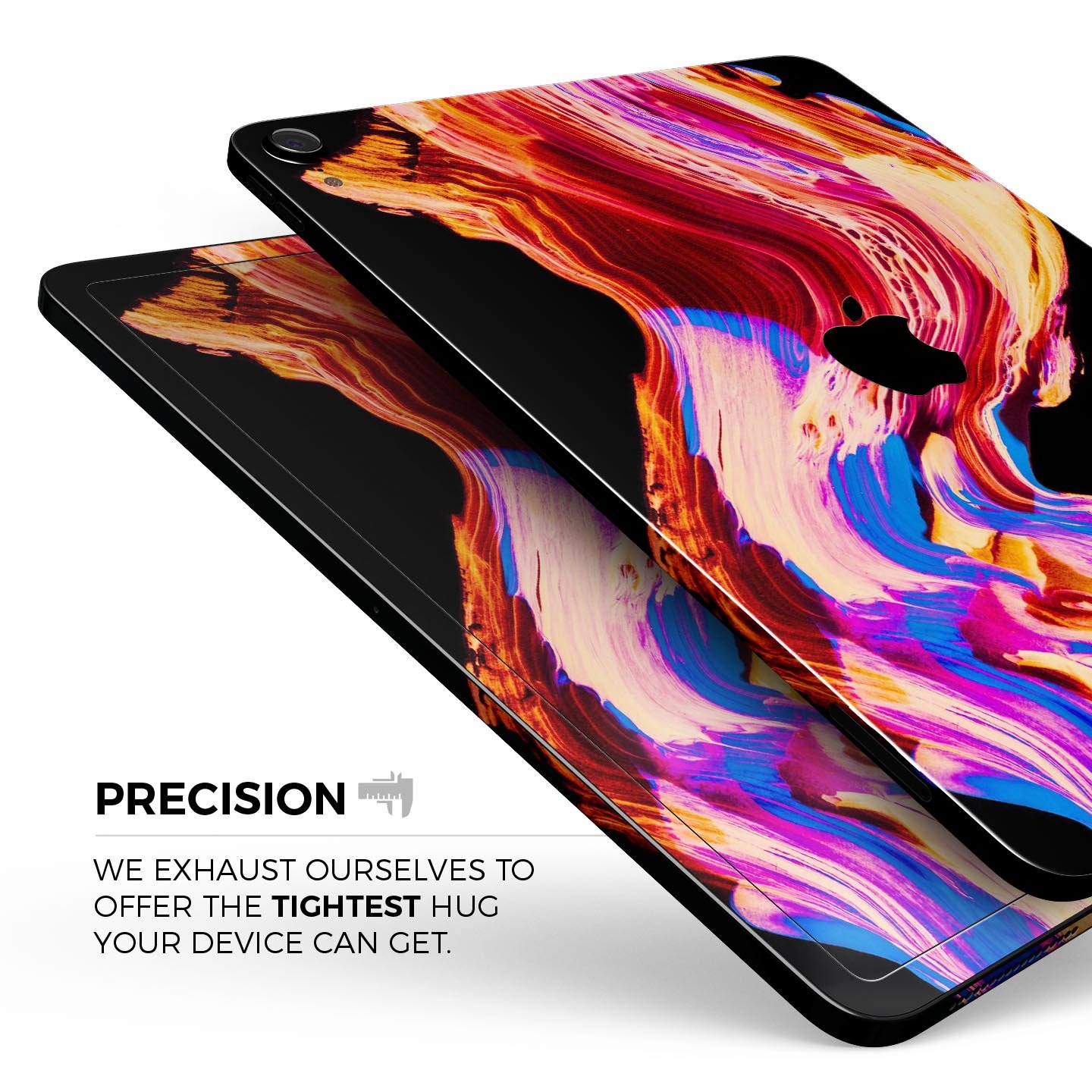 Liquid Abstract Paint V80 skin decal for Apple iPad, showcasing vibrant abstract design and premium 3M material.