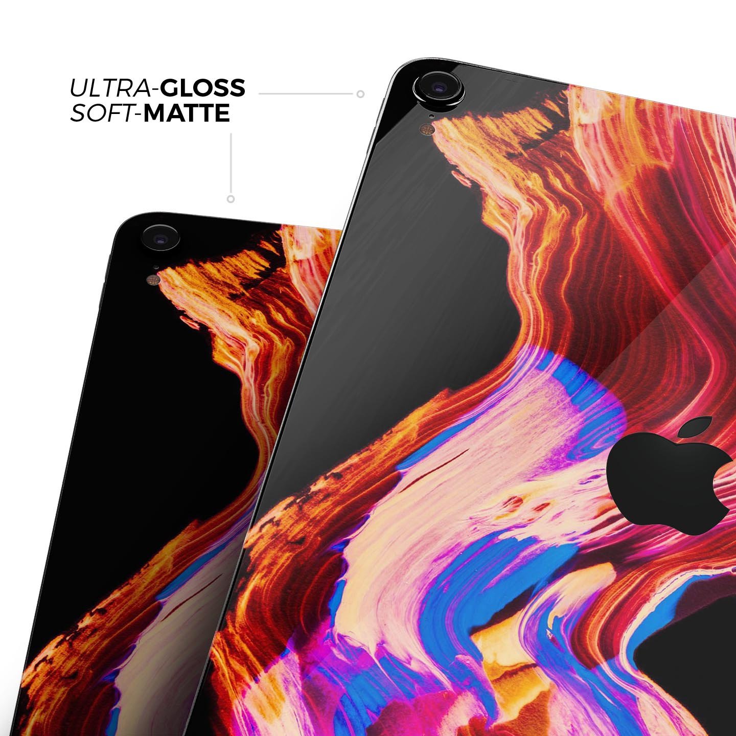 Liquid Abstract Paint V80 skin decal for Apple iPad, showcasing vibrant abstract design and premium 3M material.