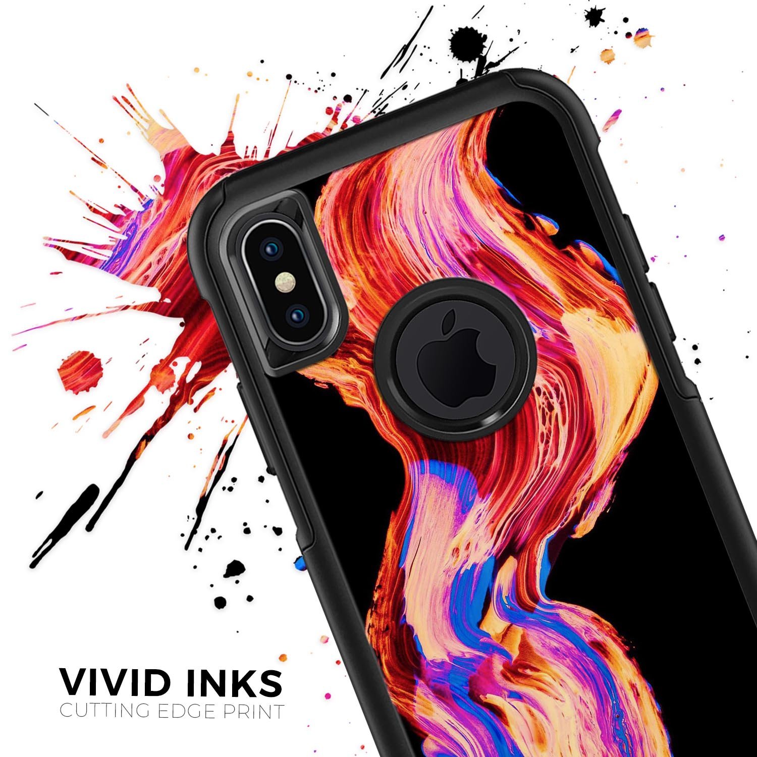 Liquid Abstract Paint V80 Skin Kit for iPhone OtterBox Cases featuring vibrant abstract designs and premium 3M materials.