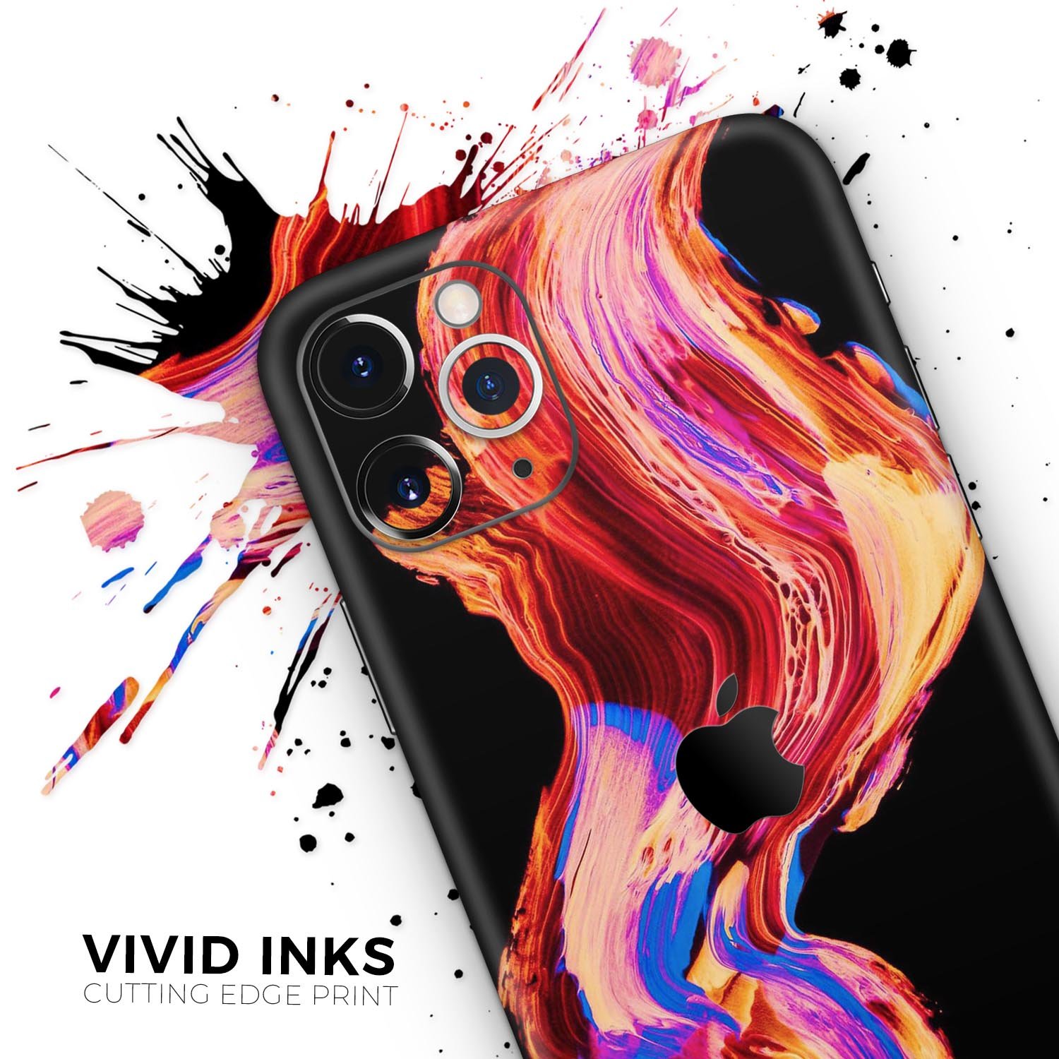 Liquid Abstract Paint V80 skin for Apple iPhone, showcasing vibrant colors and a sleek design.