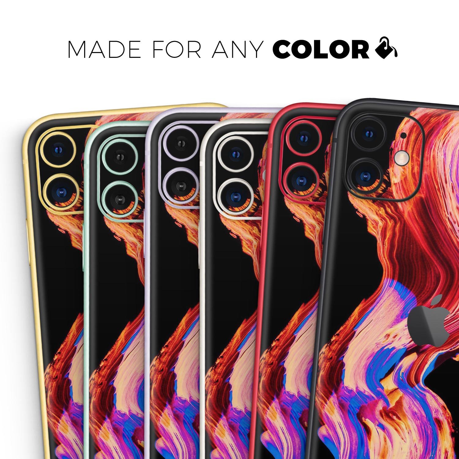 Liquid Abstract Paint V80 skin for Apple iPhone, showcasing vibrant colors and a sleek design.