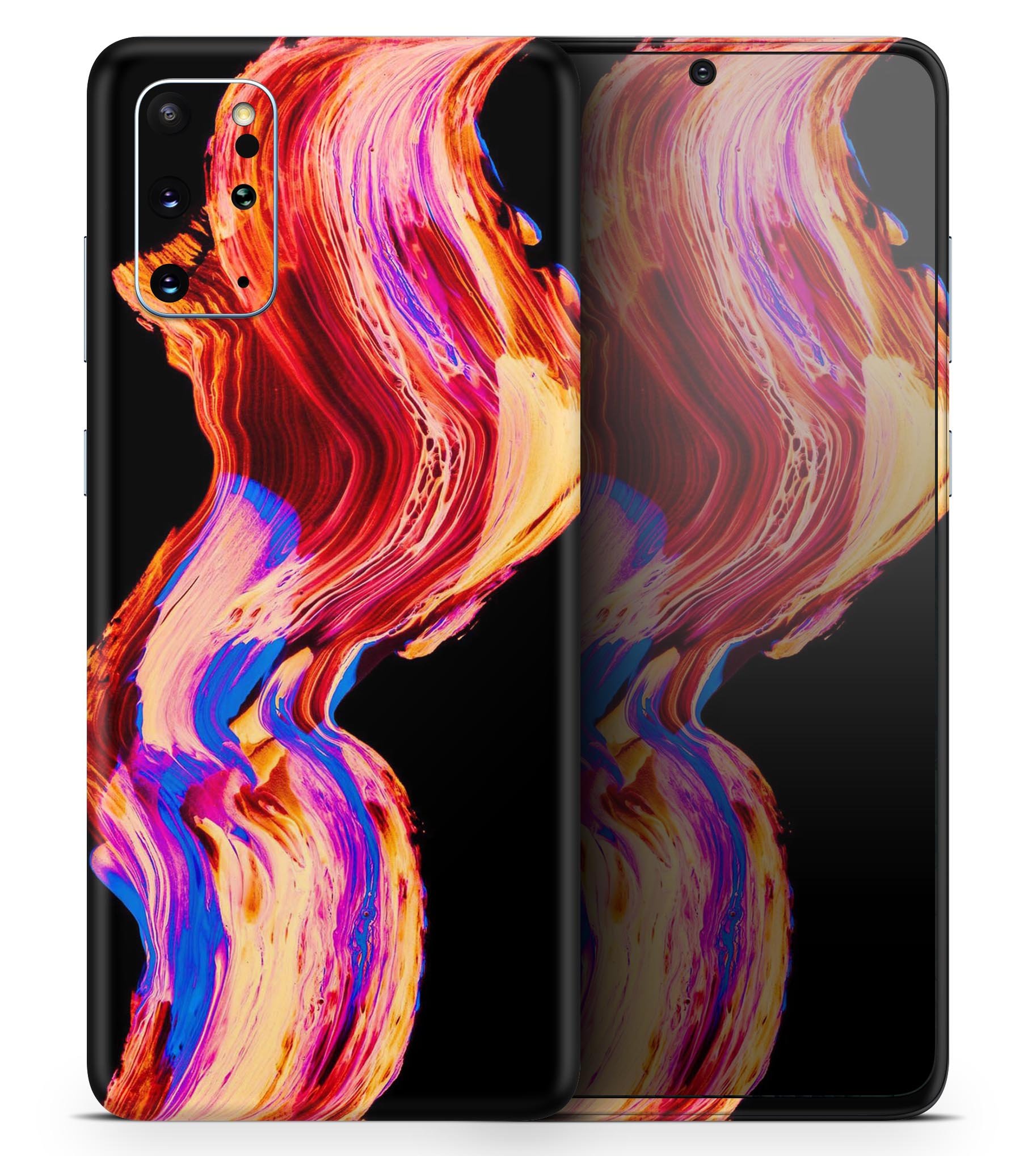 Liquid Abstract Paint V80 skin for Samsung Galaxy S-Series, showcasing vibrant abstract design and premium vinyl material.