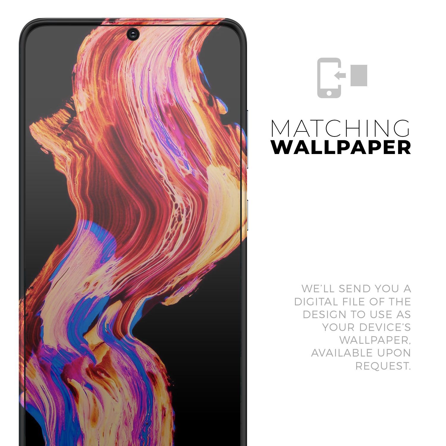 Liquid Abstract Paint V80 skin for Samsung Galaxy S-Series, showcasing vibrant abstract design and premium vinyl material.