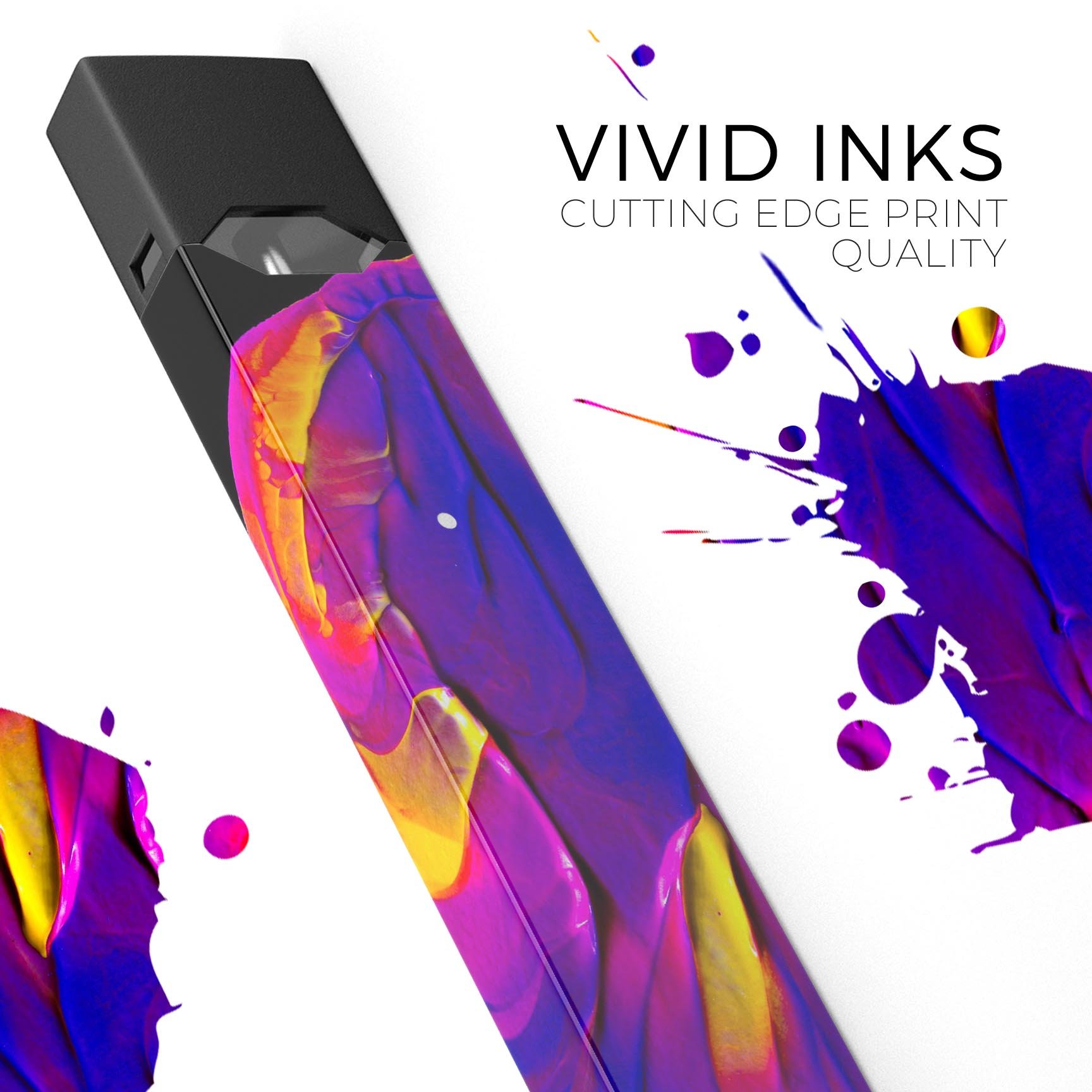 Liquid Abstract Paint V9 skin-wrap sticker designed for JUUL vaping device, showcasing vibrant colors and a protective finish.