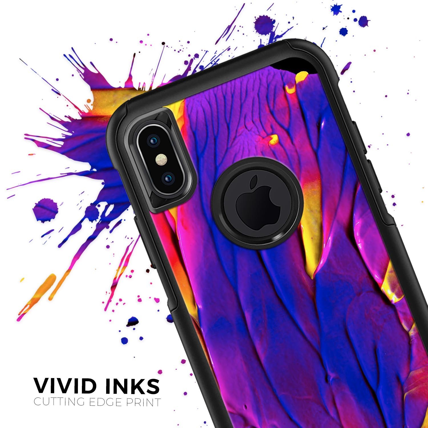 Liquid Abstract Paint V9 Skin Kit for iPhone OtterBox Cases featuring vibrant abstract design and premium 3M material.