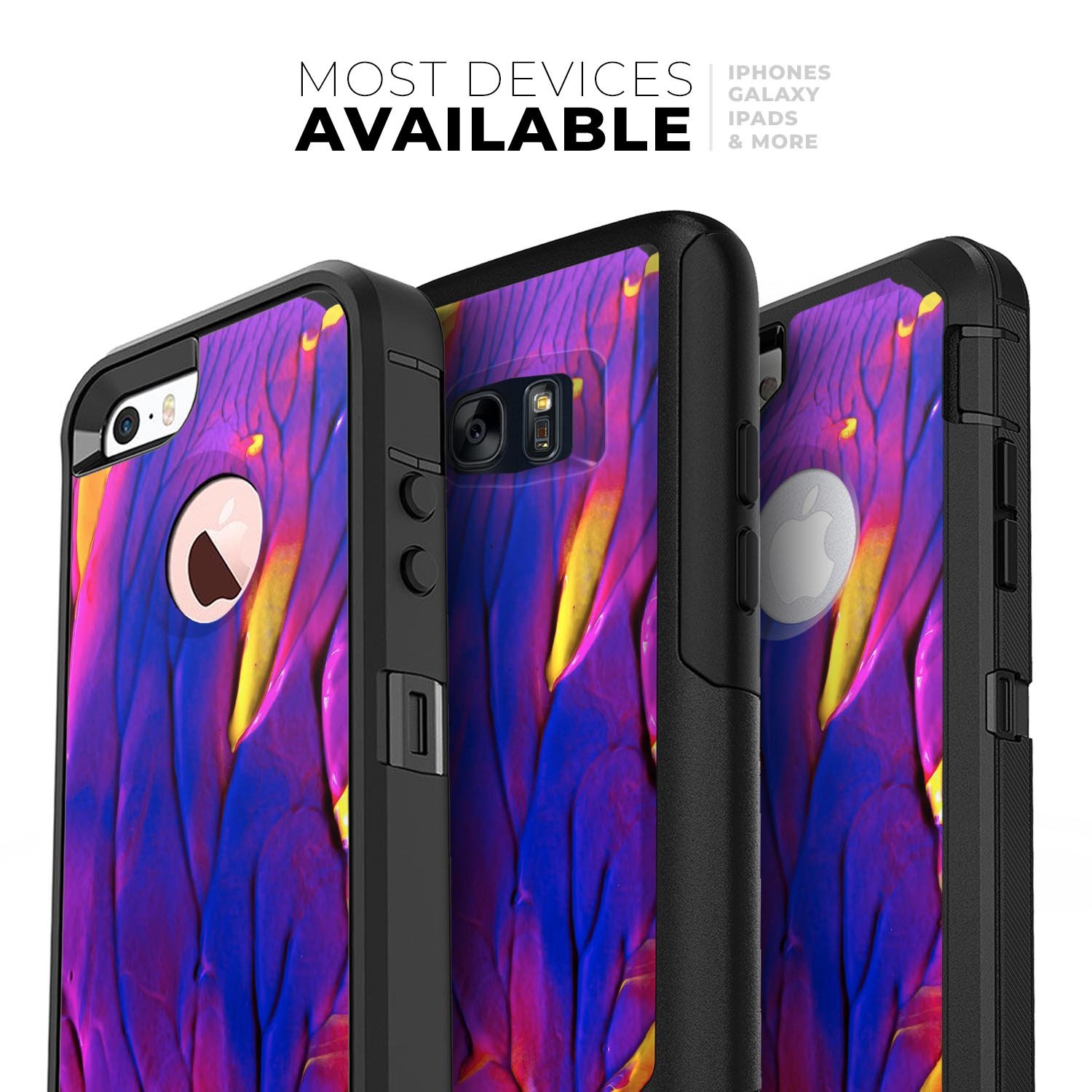 Liquid Abstract Paint V9 Skin Kit for iPhone OtterBox Cases featuring vibrant abstract design and premium 3M material.