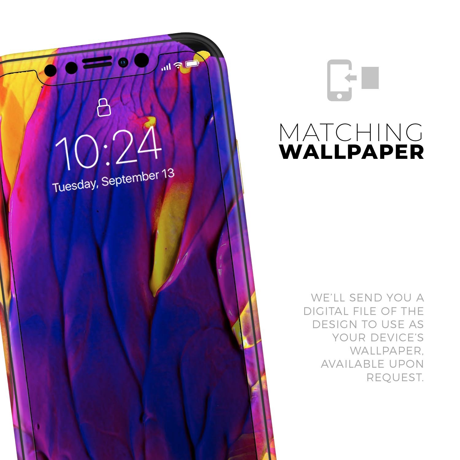 Liquid Abstract Paint V9 skin for Apple iPhone, showcasing vibrant design and premium vinyl material.