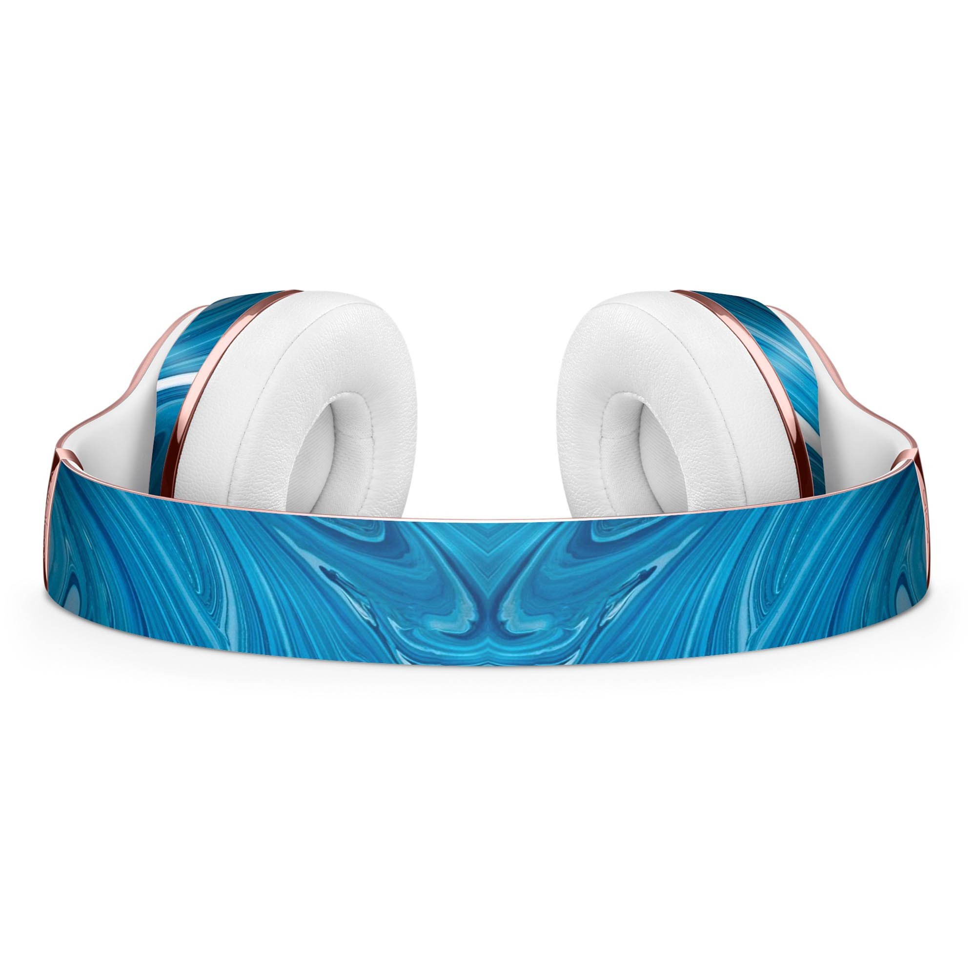 Liquid Blue Color Fusion Full-Body Skin Kit for Beats by Dre Solo 3 Wireless Headphones, showcasing vibrant colors and a sleek design.