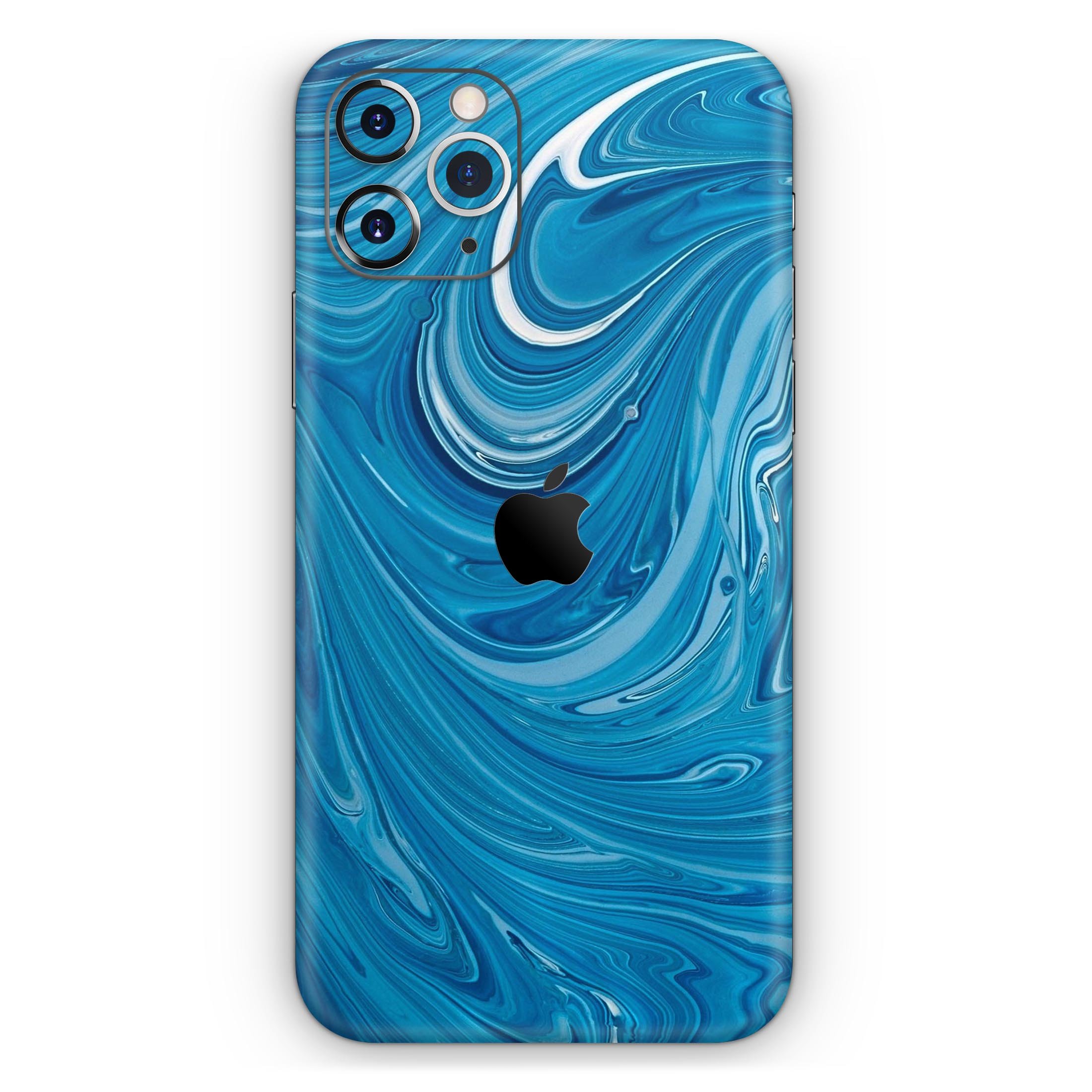 Liquid Blue Color Fusion Skin-Kit for Apple iPhone, showcasing vibrant colors and sleek design.