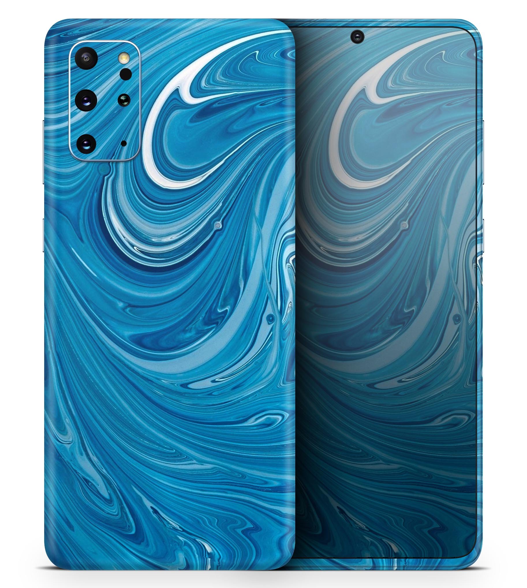 Liquid Blue Color Fusion Skin-Kit for Samsung Galaxy S-Series, showcasing vibrant color and sleek design.