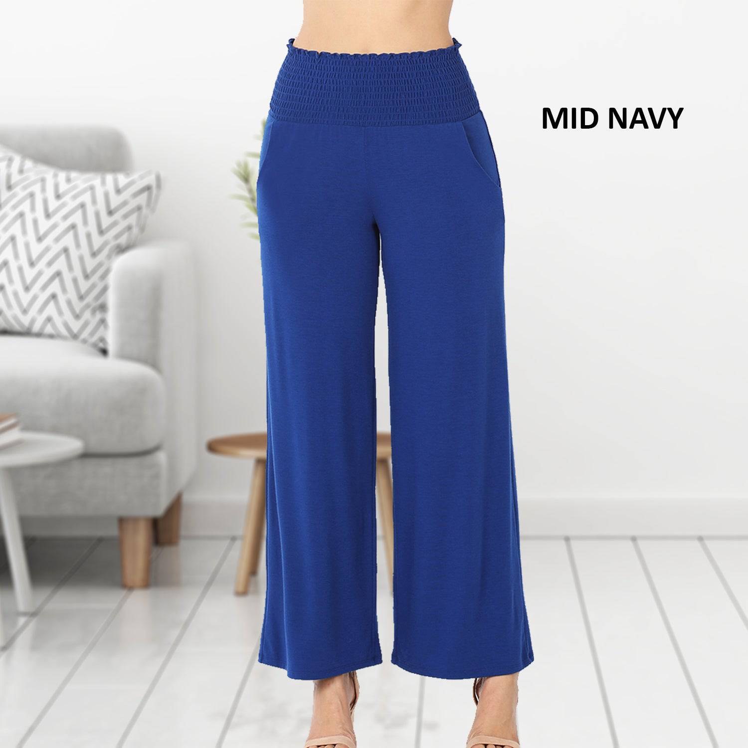 Comfortable Lounge Pant with Smocked Waist and Front Pockets, perfect for casual wear.