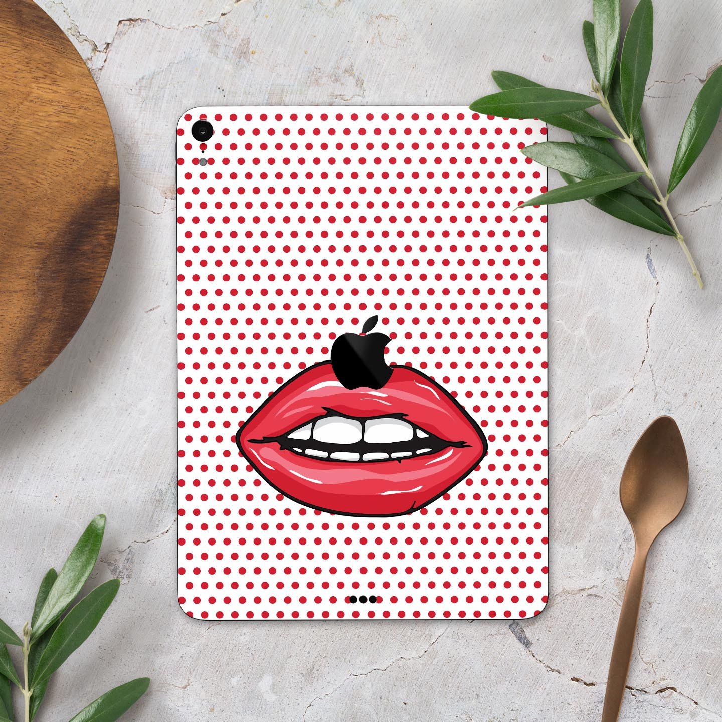 Lovely Lips Full Body Skin Decal for Apple iPad Pro, showcasing vibrant design and premium 3M material.