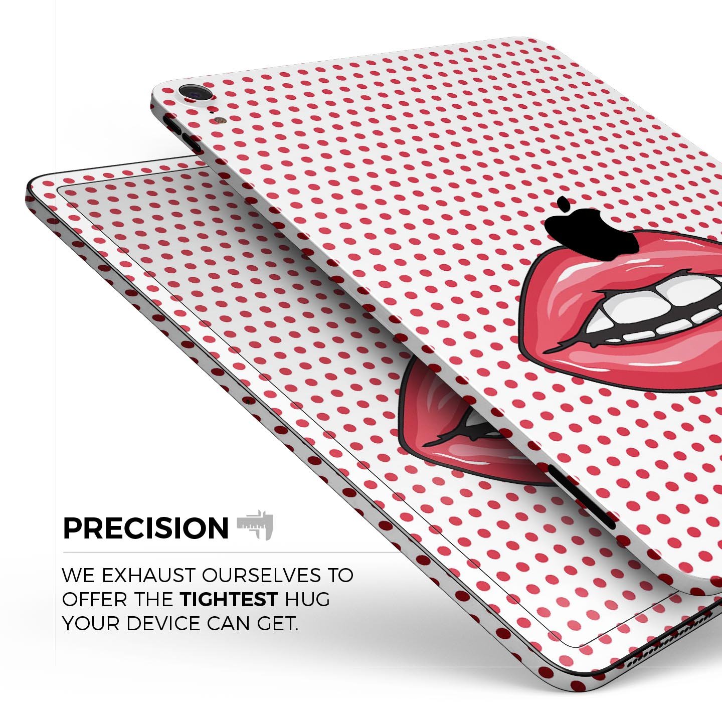 Lovely Lips Full Body Skin Decal for Apple iPad Pro, showcasing vibrant design and premium 3M material.