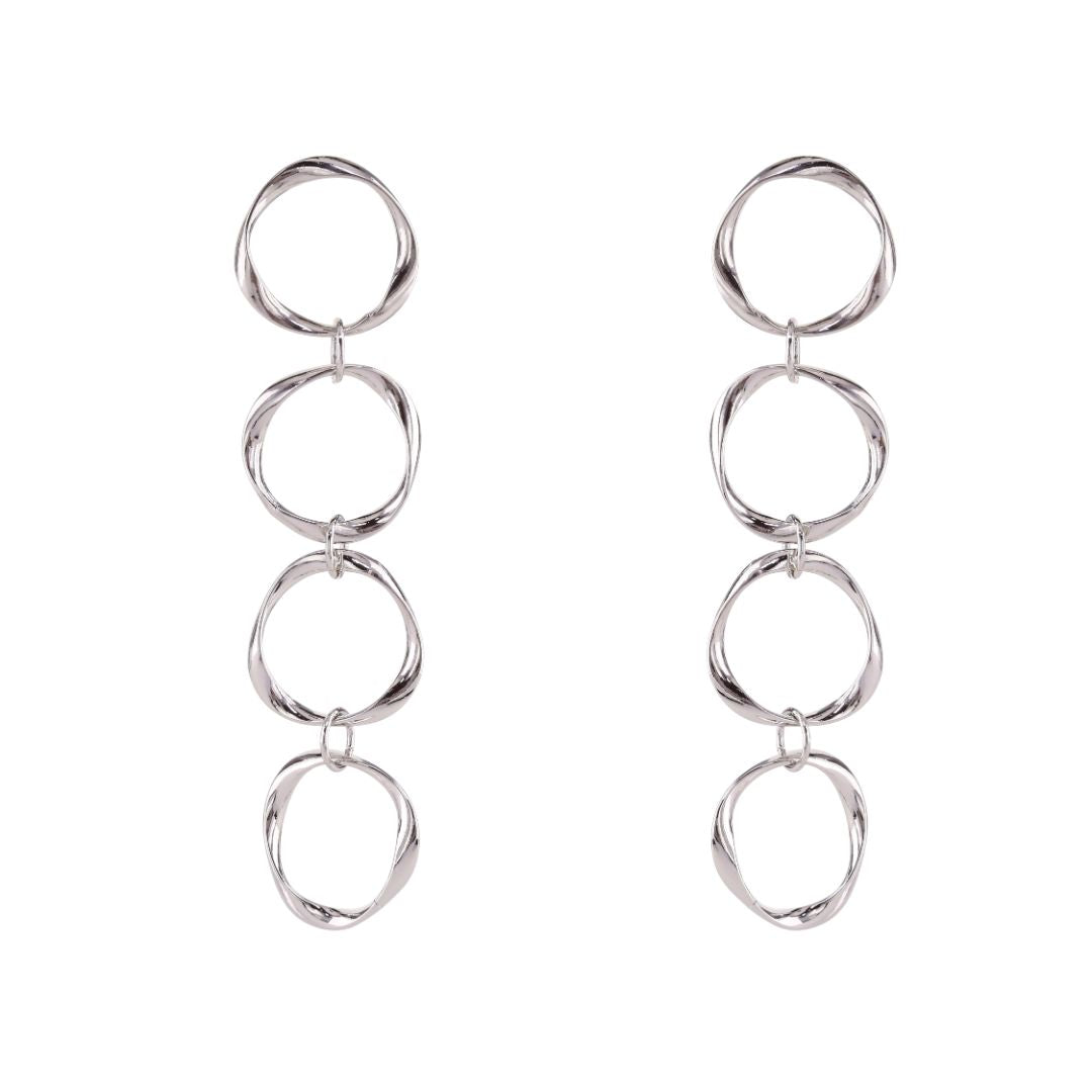 loveRocks 4 Open Ring Earrings featuring a funky contemporary design with long drop style.