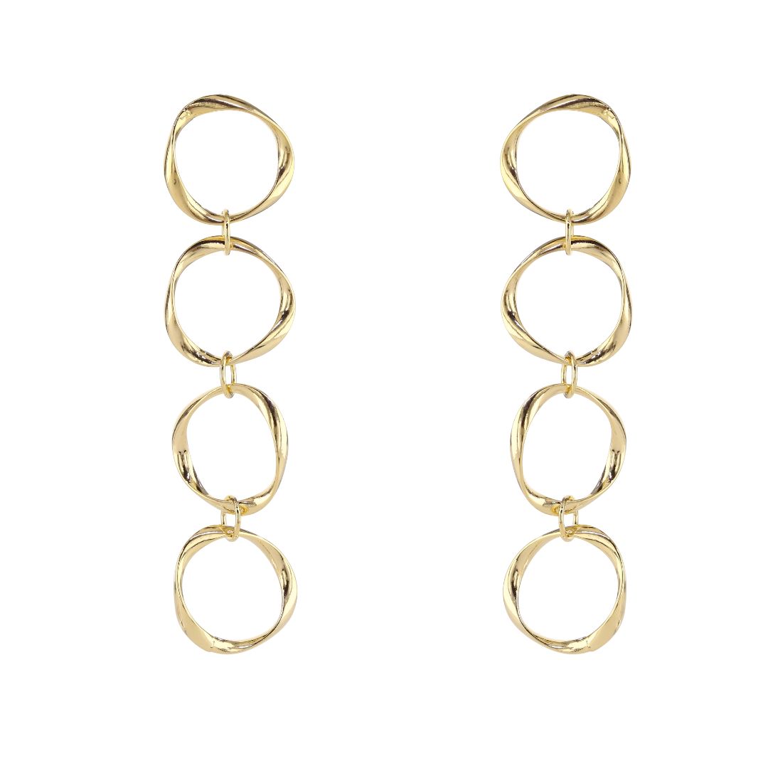 loveRocks 4 Open Ring Earrings featuring a funky contemporary design with long drop style.