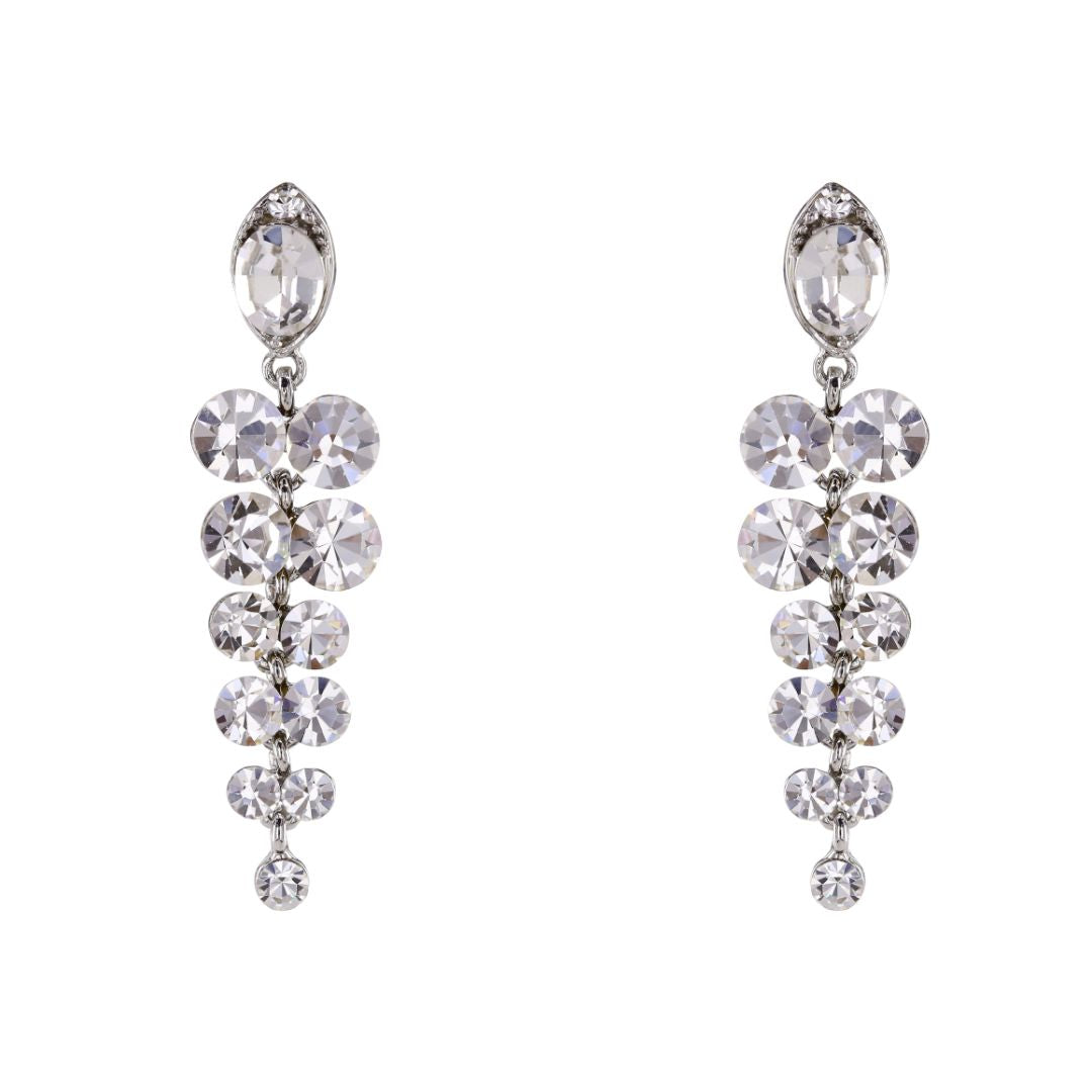 loveRocks Crystal Grape Chandelier Earrings featuring cascading sparkling crystals for an elegant look.