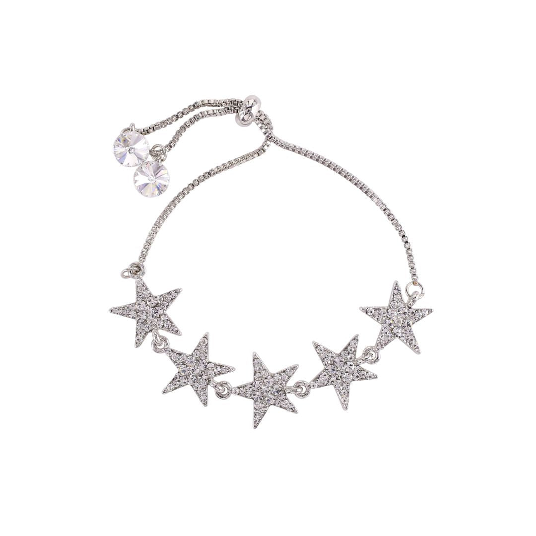 loveRocks Crystal Stars Friendship Style Bracelet featuring a star slider design, perfect for special occasions and stylish outfits.