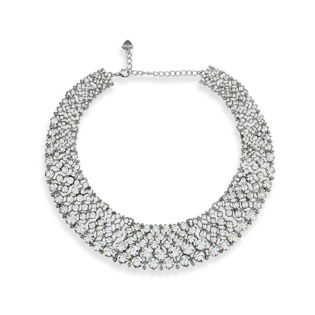 loveRocks Glam Crystal Collar Necklace featuring sparkling crystals on a luxurious collar design, perfect for special occasions.