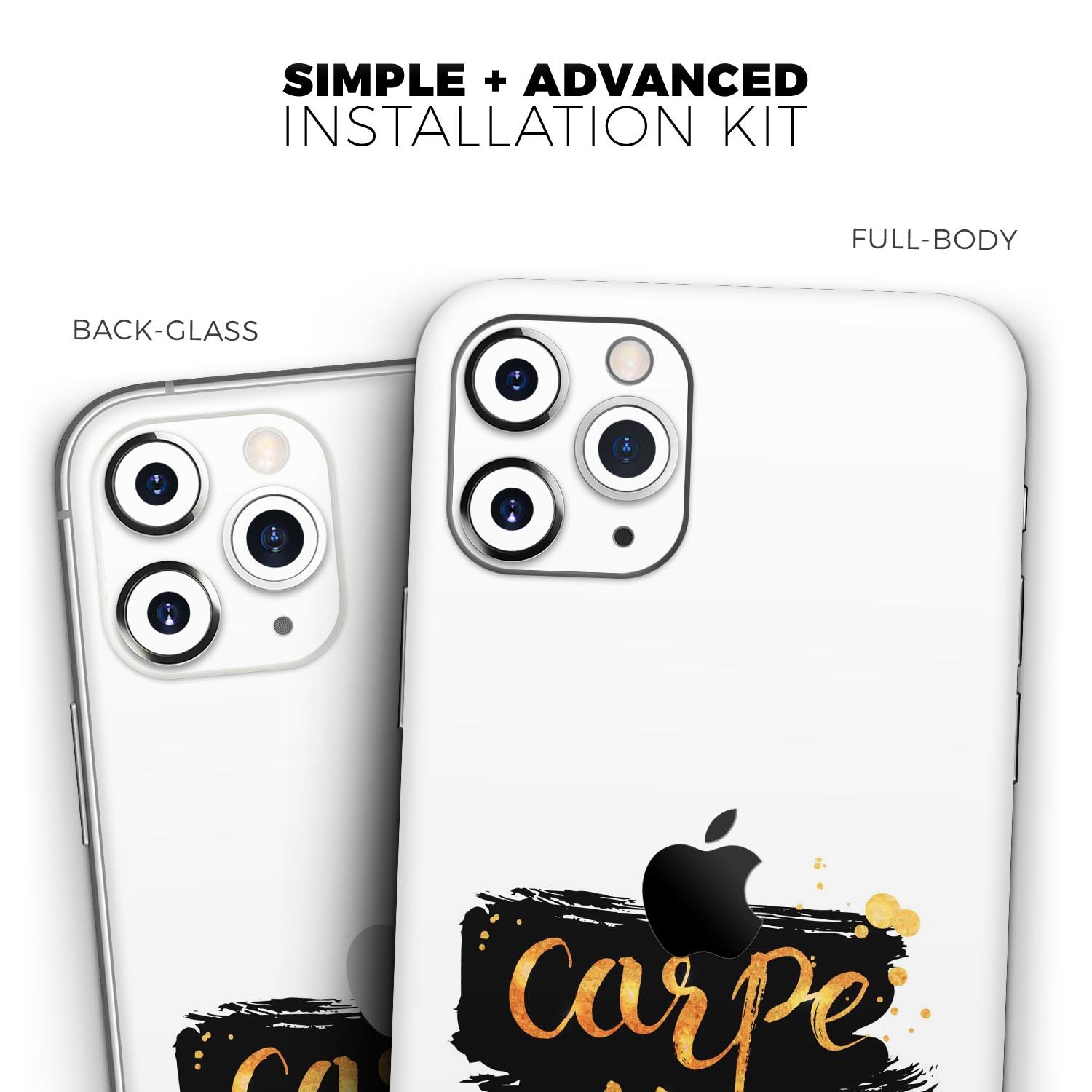 Lux Carpe Diem Skin-Kit for Apple iPhone 14 and 13, showcasing premium vinyl design and finishes.